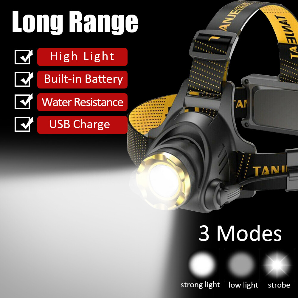 Brightness LED Headlight Headlamp Head Torch Flashlight Work Light Camping Lamp