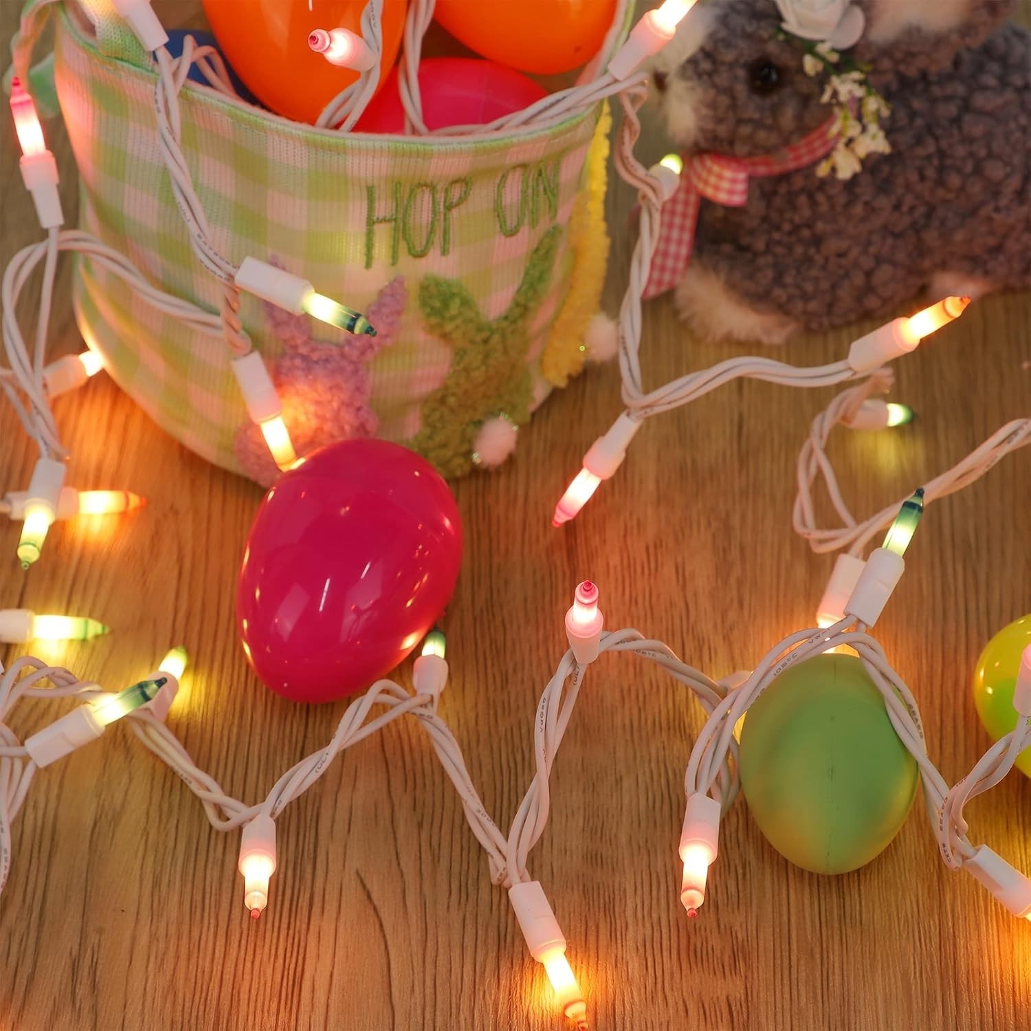 Easter String Lights 150 Count 33ft Green Wire Mini Fairy Lights Multicolor UL