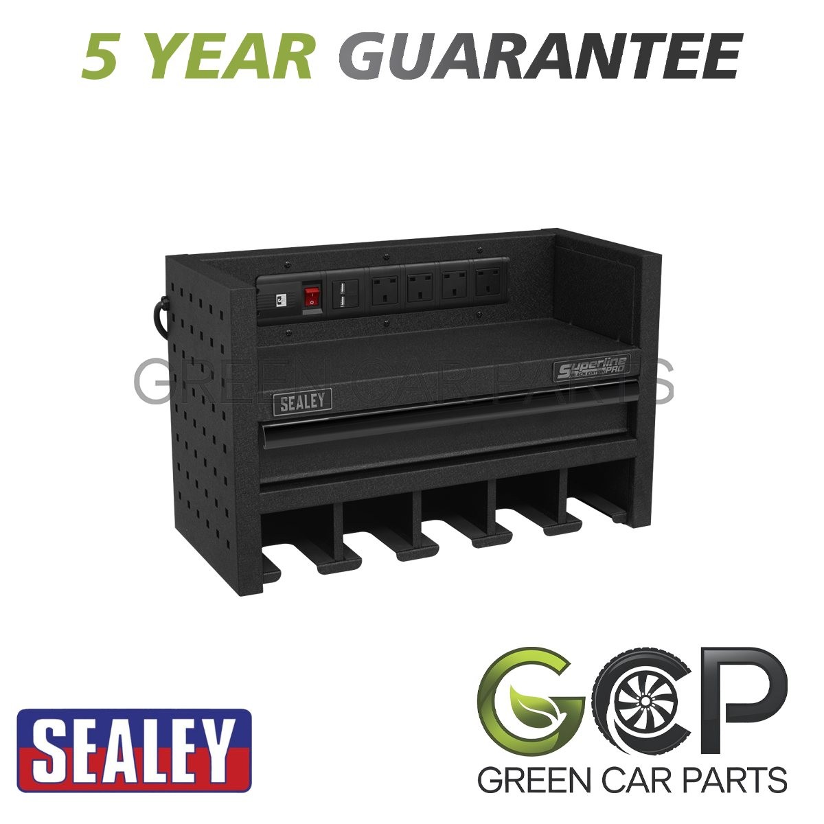 Sealey Superline PRO� Power Tool Storage Rack with Drawer & Power Strip AP22SRBE