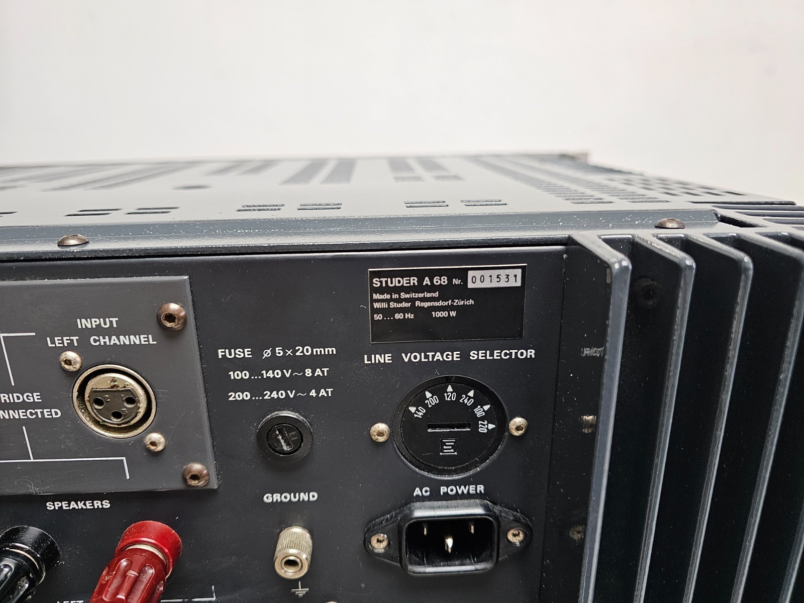 Power Studer A-68 Stereo Amplifier Serviced Operational