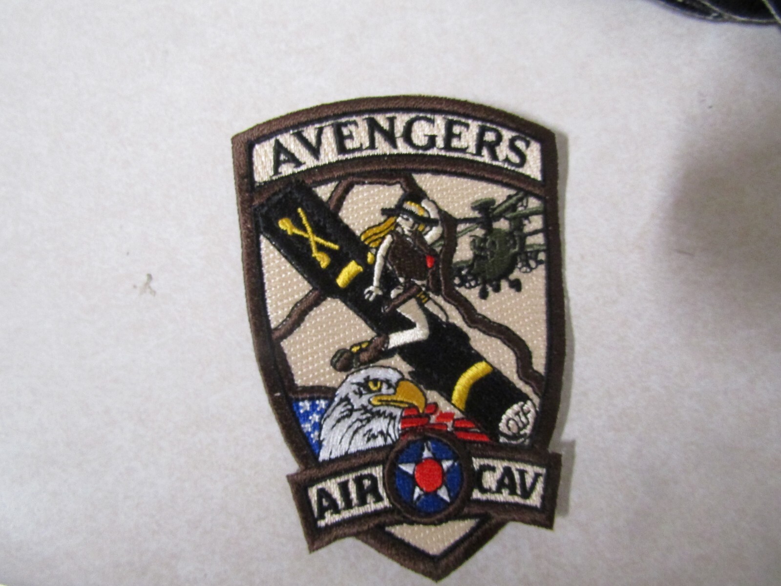 MILITARY PATCH SEW ON AVENGERS AIR CAV OIF 06-08 HELECOPTER 1ST CAVALRY 3 1/2 IN
