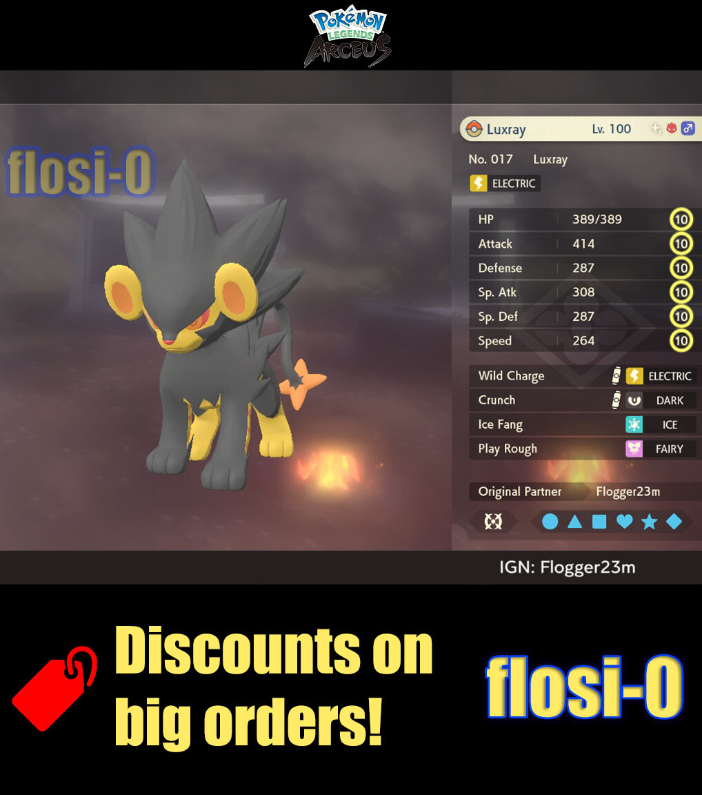6IV Shiny Alpha Luxray Max Effort Level Pokemon Legends Arceus