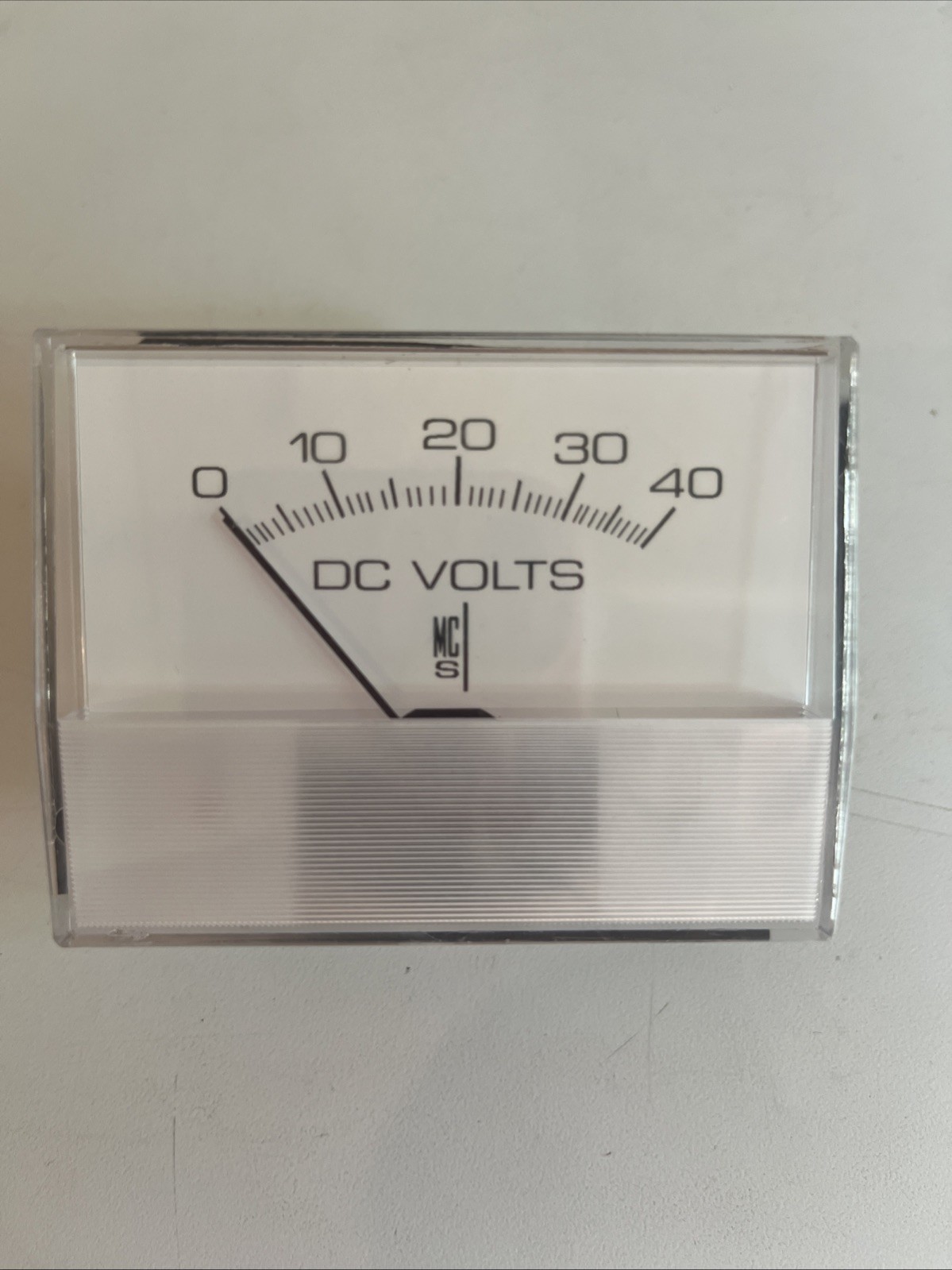 MCS 0-40 DC Volt Meter, Panel Mount, FACE: ~3.25” L x X ~2.38” H, New Old Stock