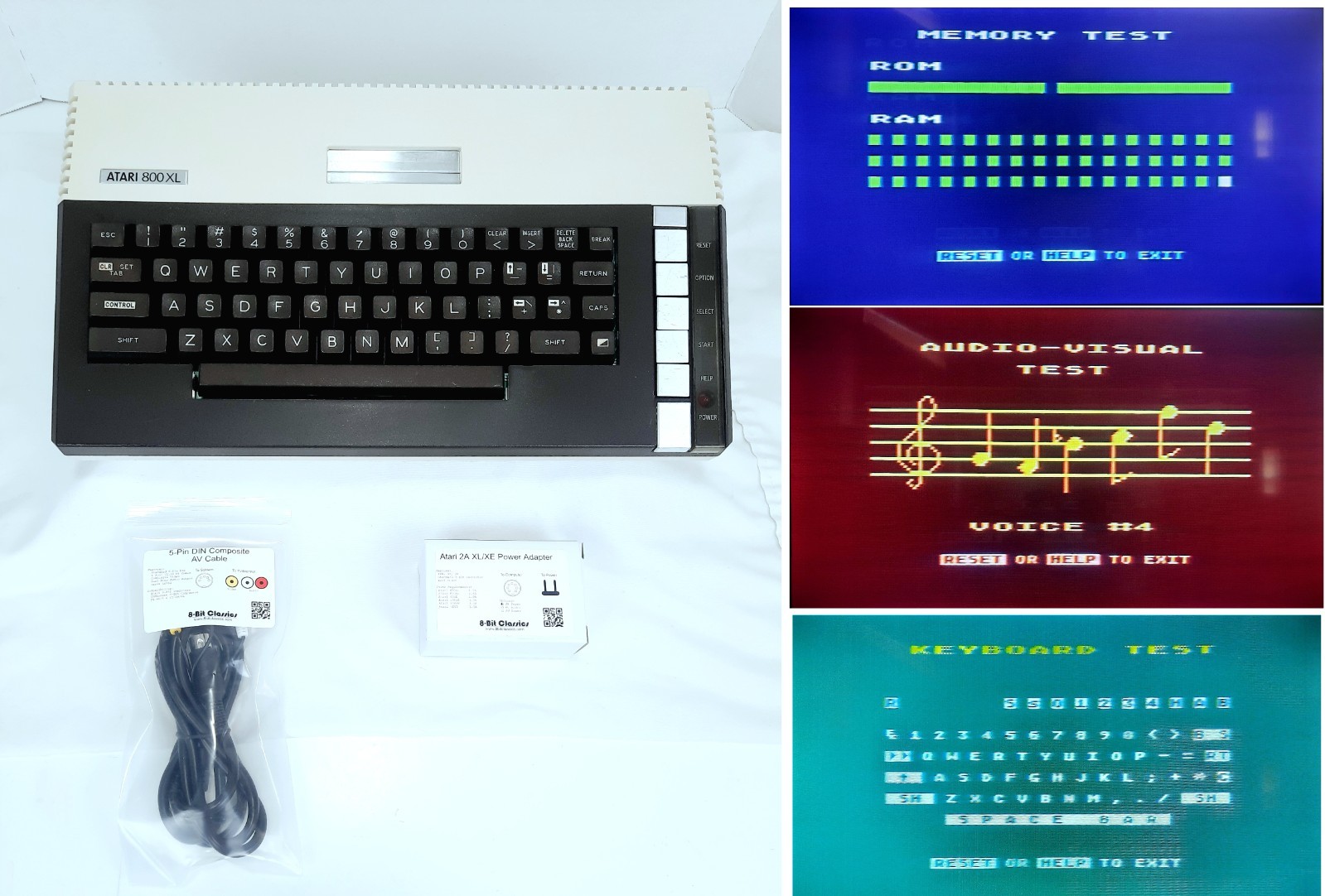 Atari 800XL 8-Bit Computer W/ New Power Supply/Mylar & AV Cable Tested & Working