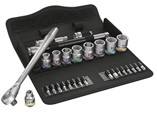 05004051001 8100 SB 11 Zyklop Imperial Metal Ratchet Set, 29 Piece, 3/8" Drive