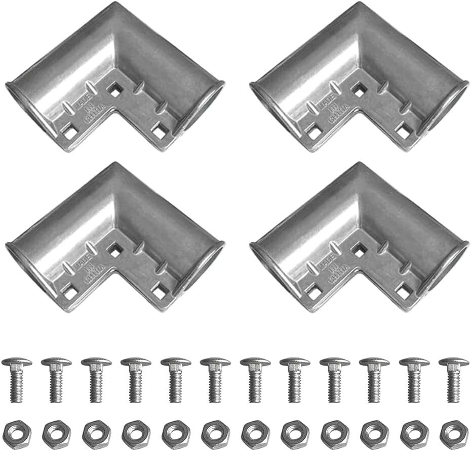 4pcs Aluminum Gate Corners Chain Link Fence Gate Elbows for 1-3/8" Diameter Pipe