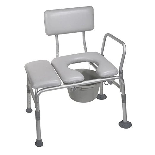 Padded Tub Transfer Bench w/ Commode Opening