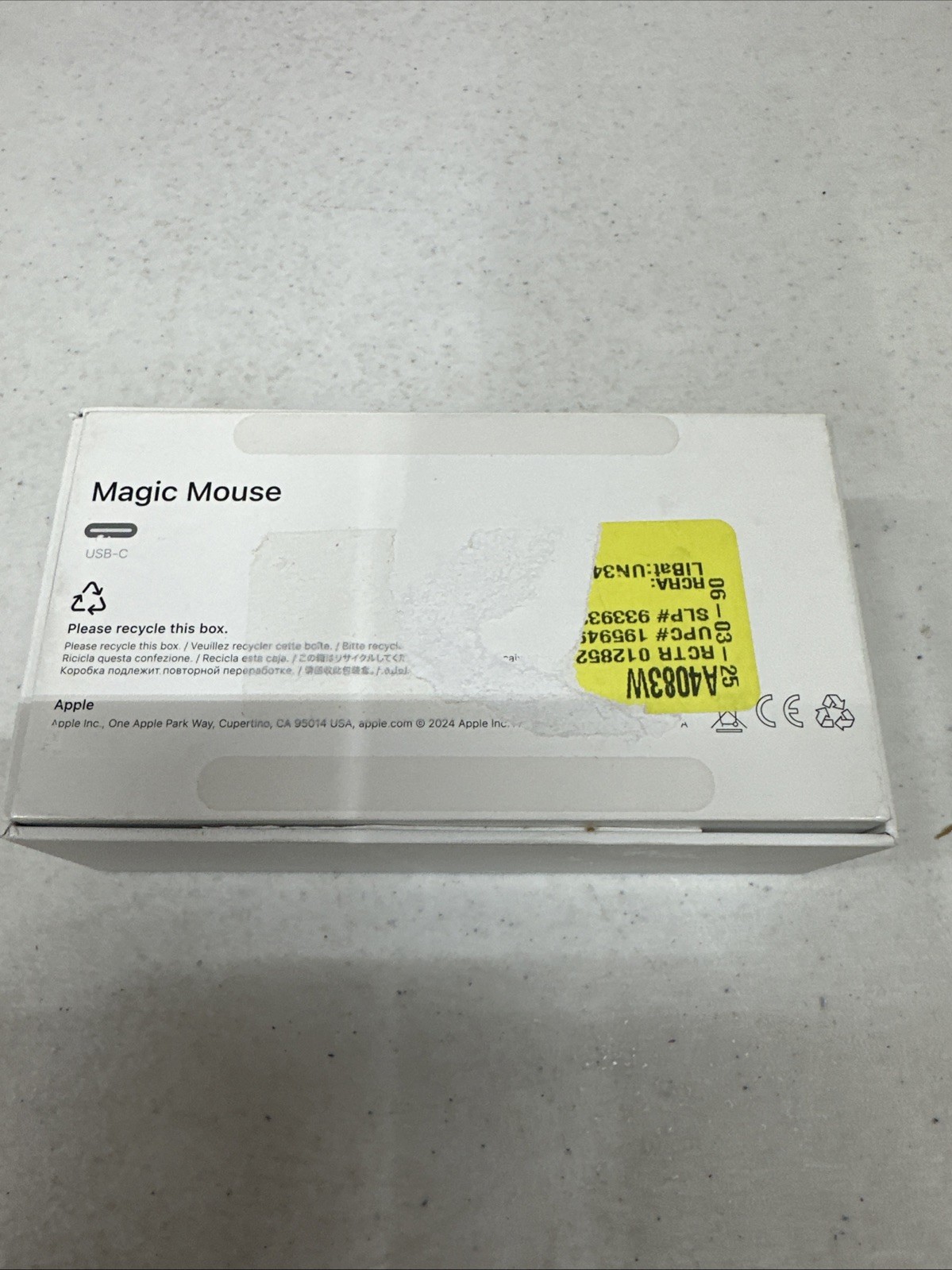Apple Magic Mouse USB-C Multi-Touch MXK53AM/A Genuine A3204 - White