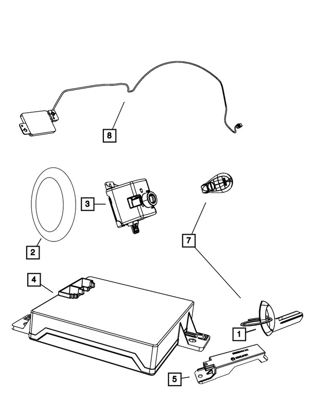 Genuine Mopar Integrated Key Fob Transmitter Kit 5026567AK