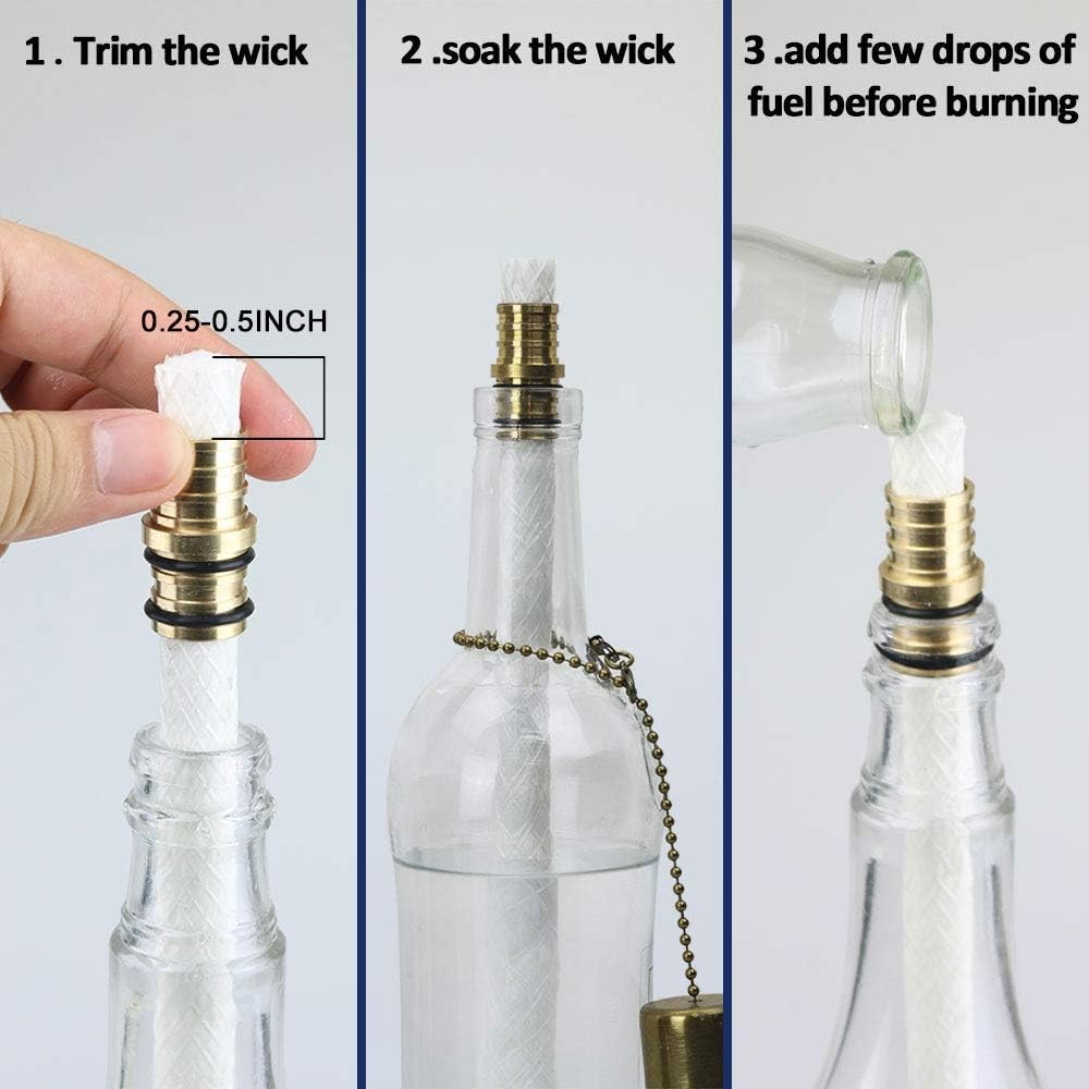 EricX Light Wine Bottle Torch Kit 4 Pack, Includes 4 Long Life Wicks...