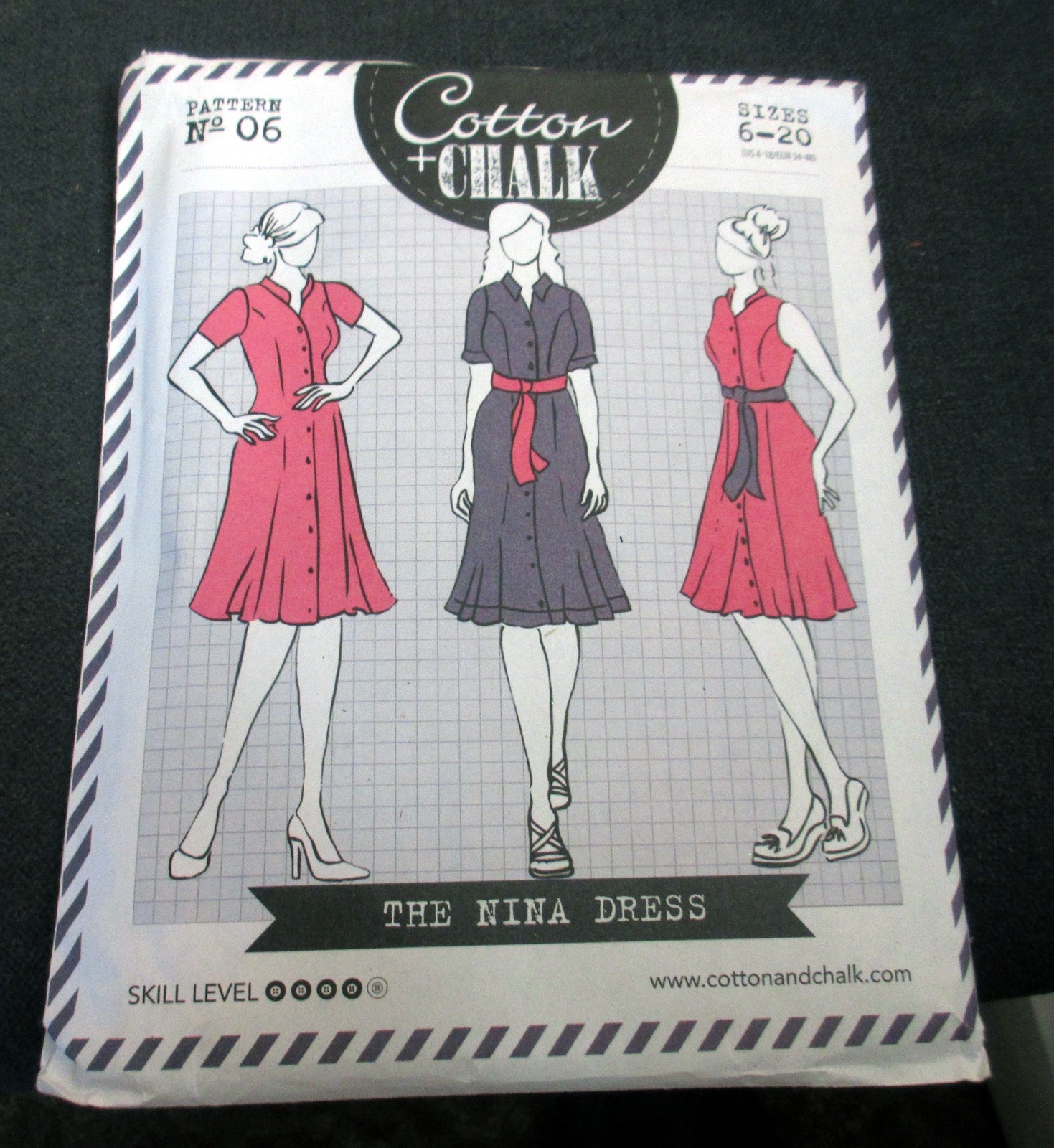 Cotton & Chalk Sewing Dress Pattern "06 Sizes 6-20" - NEW