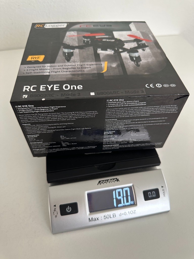 RC Logger Eye One 88004RC Mode 3 Quadcopter Drone Stabilizing with Box Light Use