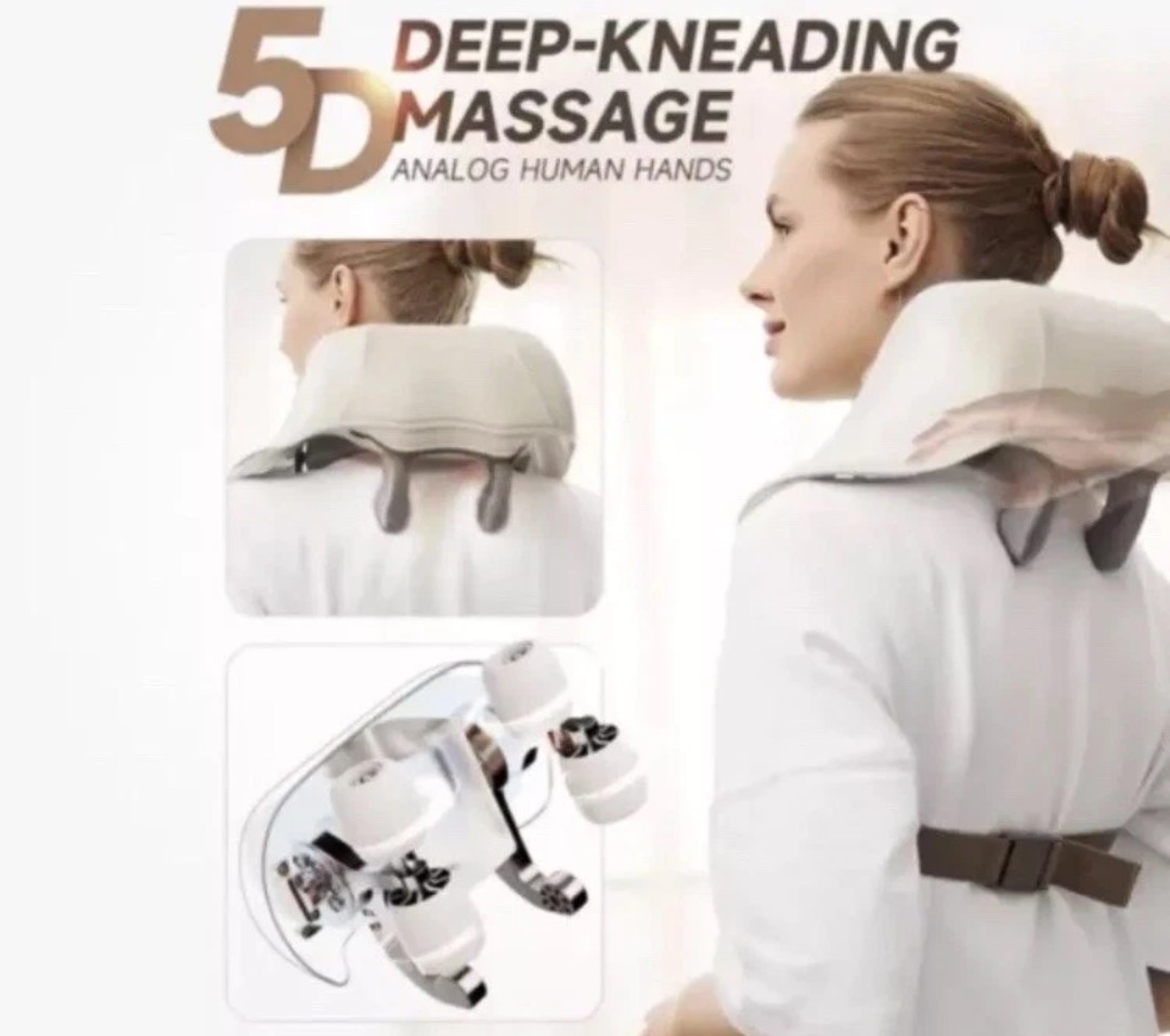 DamKee Kneading Neck & Shoulder Massager for Pain Relief Deep Tissue (Cream)