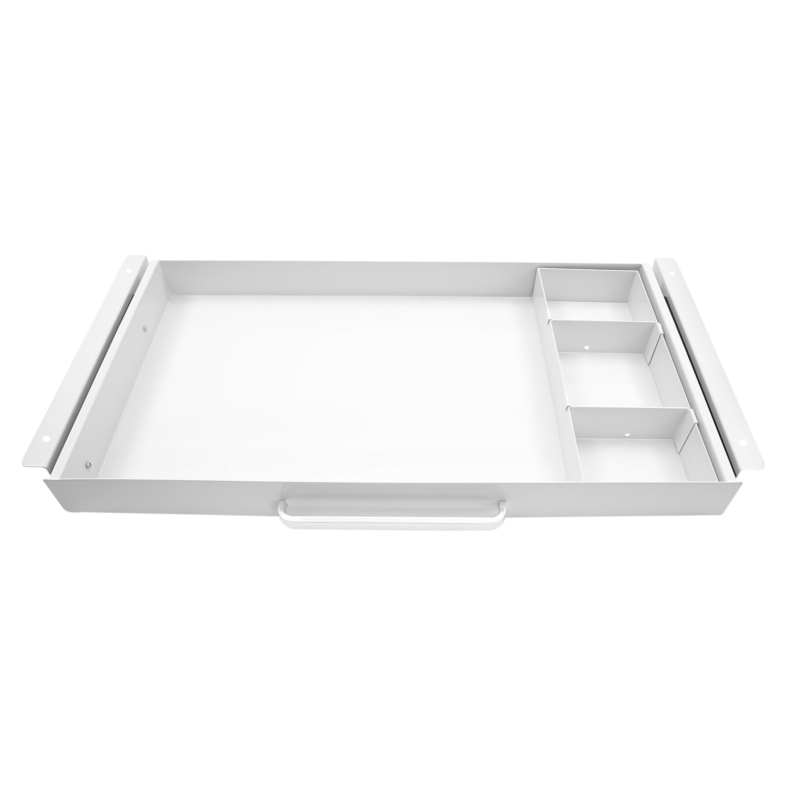 White 21.5" Under Desk Mounted Sliding Pull-out Drawer For Standing Desks