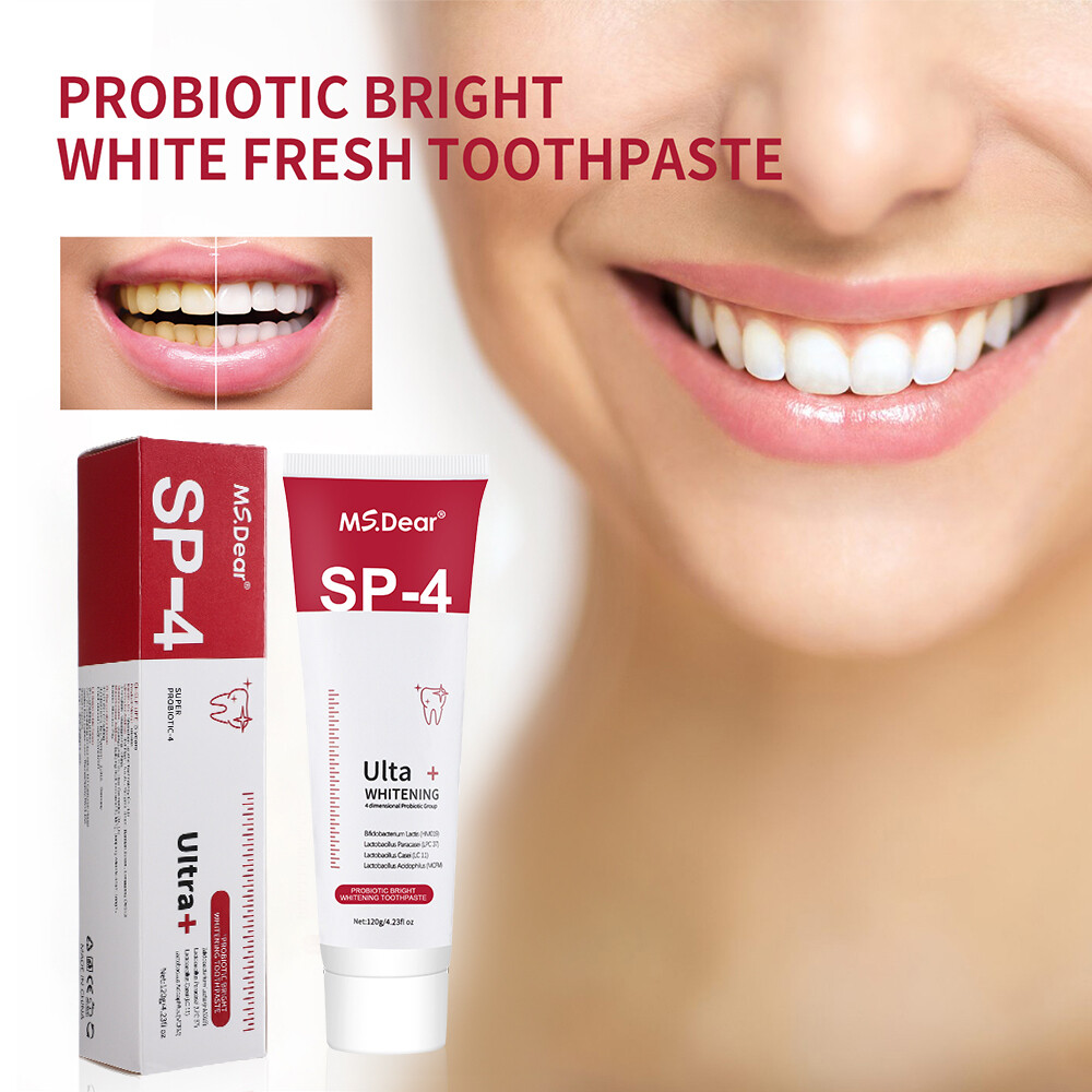 5PACK Toothpaste, Whitening Sp-4 Toothpaste, Sp-4 Probiotic Whitening Toothpaste
