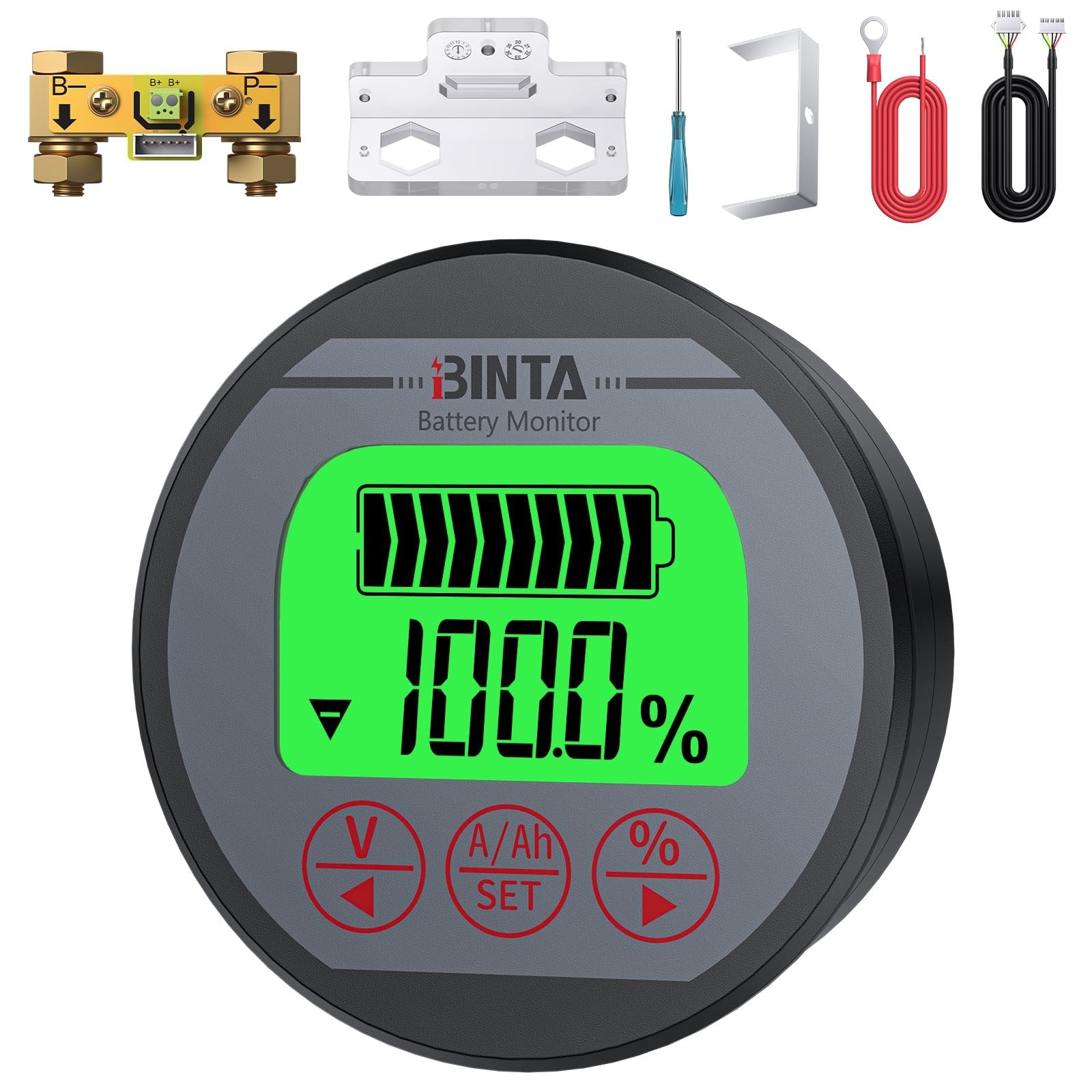 BINTA Shunt Battery Monitor 8-120V 0-150A Voltmeter Ammeter, Voltage Current ...