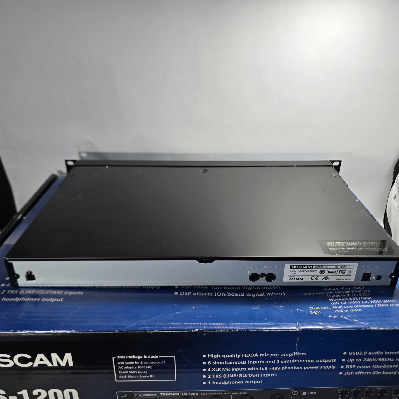 Tascam US-1200 USB 2.0 Audio Interface 6in 2out 96k/24bit Rackmount