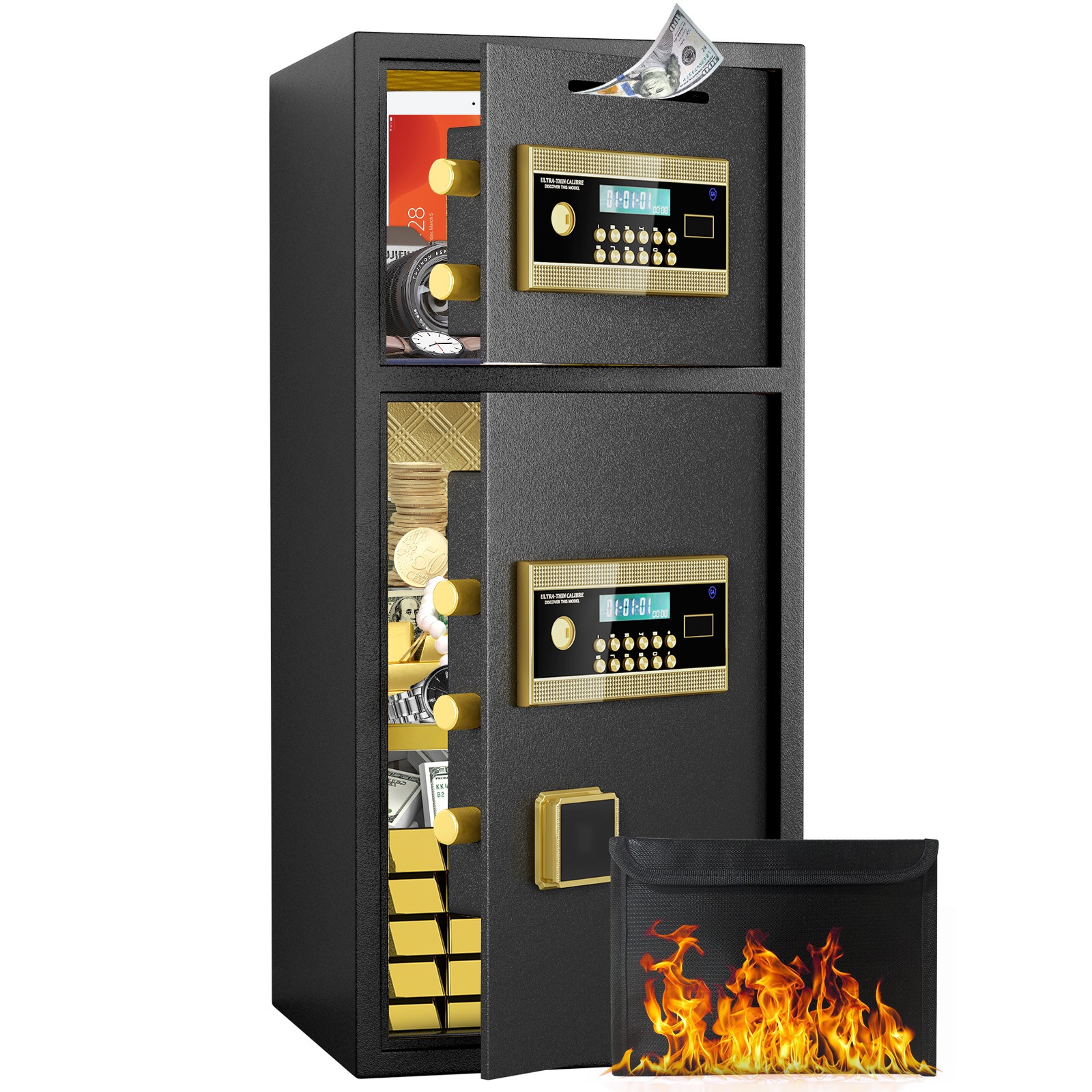 Large Double-door Coin-operated Digital Security Safe 7.0 Cubic Feet Safe Box US