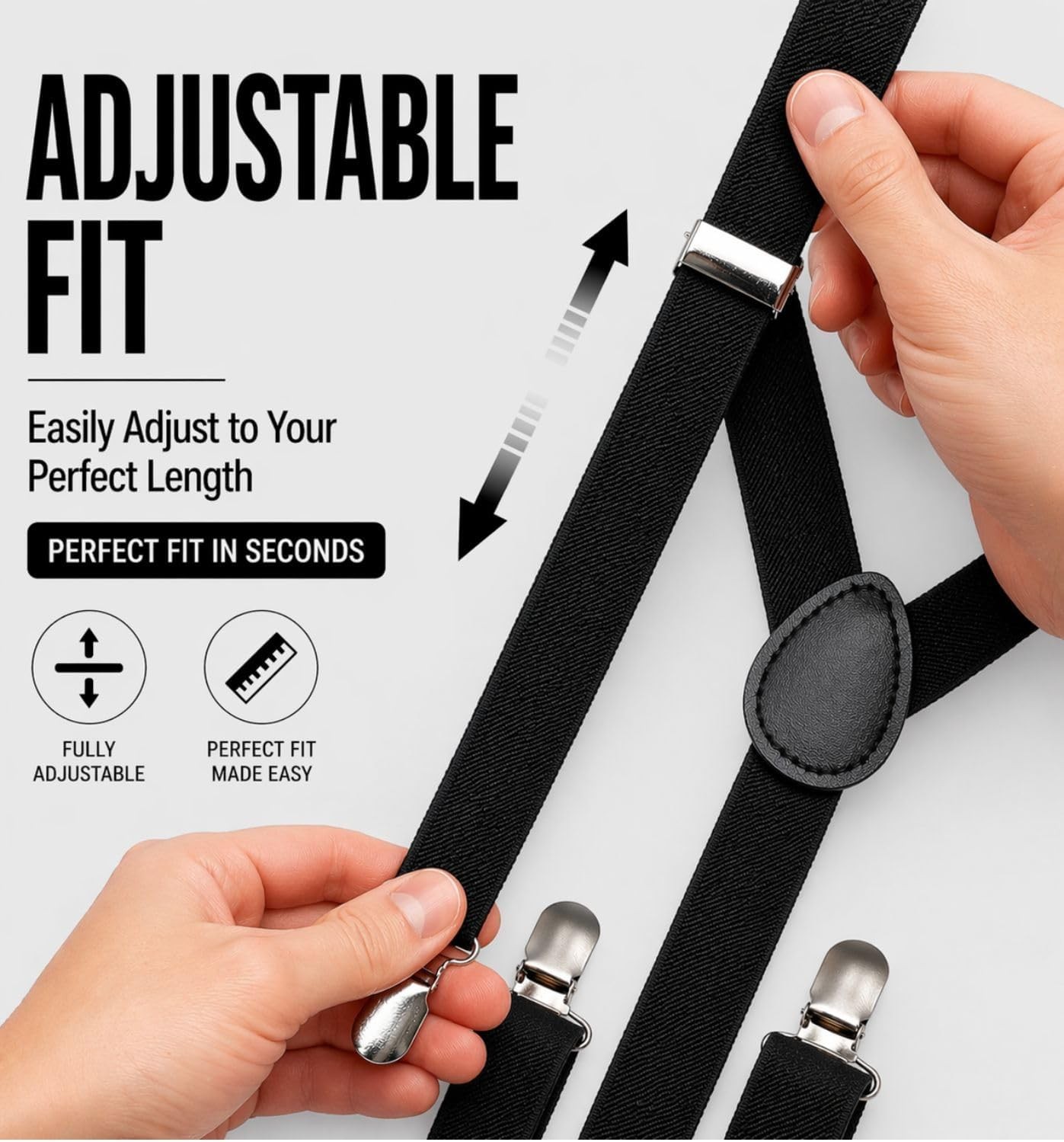 Adjustable Y-Back Suspenders for Men, Women & Boys - Fashion Accessories