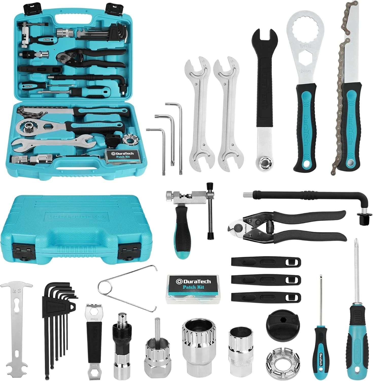 DURATECH 40 Pieces Bike Repair Kit, Complete Bicycle Tool Kit with Storage Case,