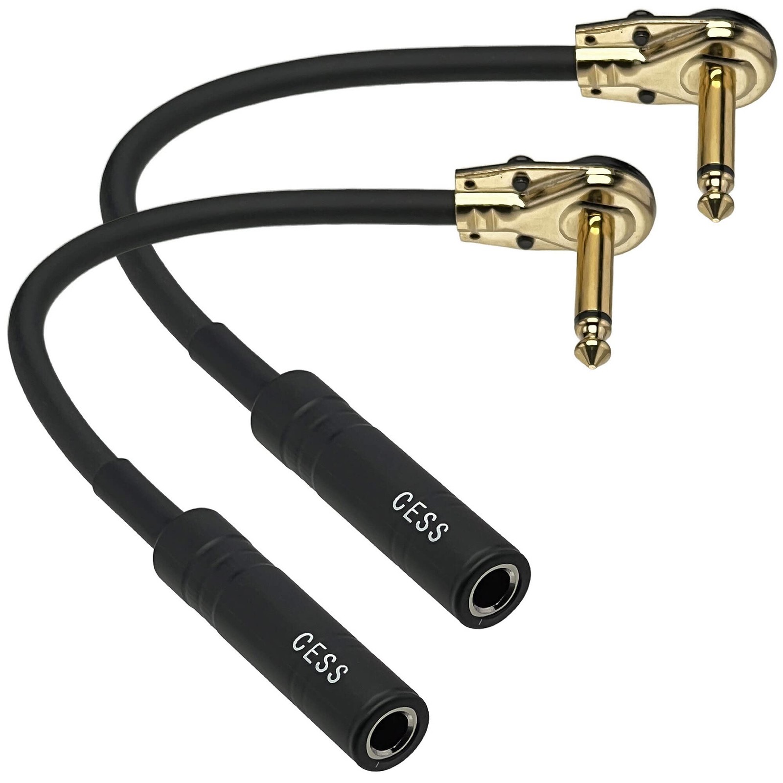 CESS - 233 Thin Plug Right Angle Guitar Adapter Save Place, 1/4 TS Female to