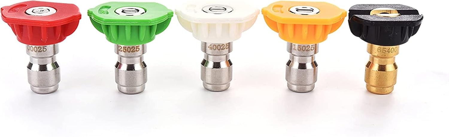 Tool Daily Pressure Washer Spray Nozzle Tips Multiple Degrees 1/4 inch 5 Pack