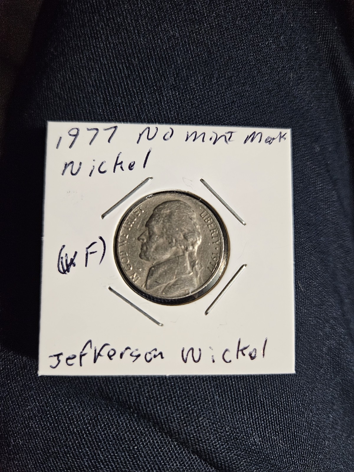 1977 Jefferson Nickel Errors No Mint Mark, (VF)