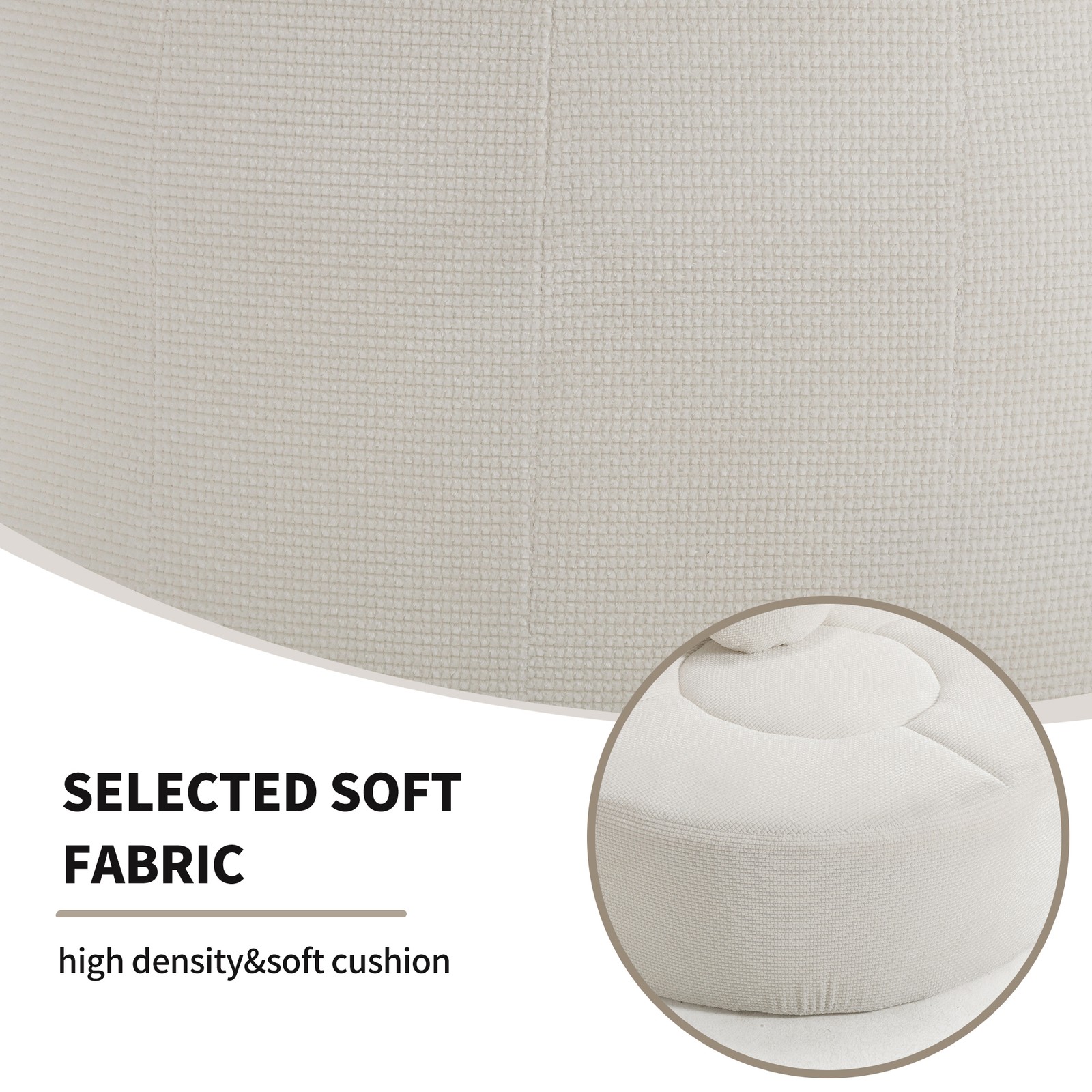 Round Sofa Bed with Memory Foam Sectional Couches for Living Room, Cloud Couch