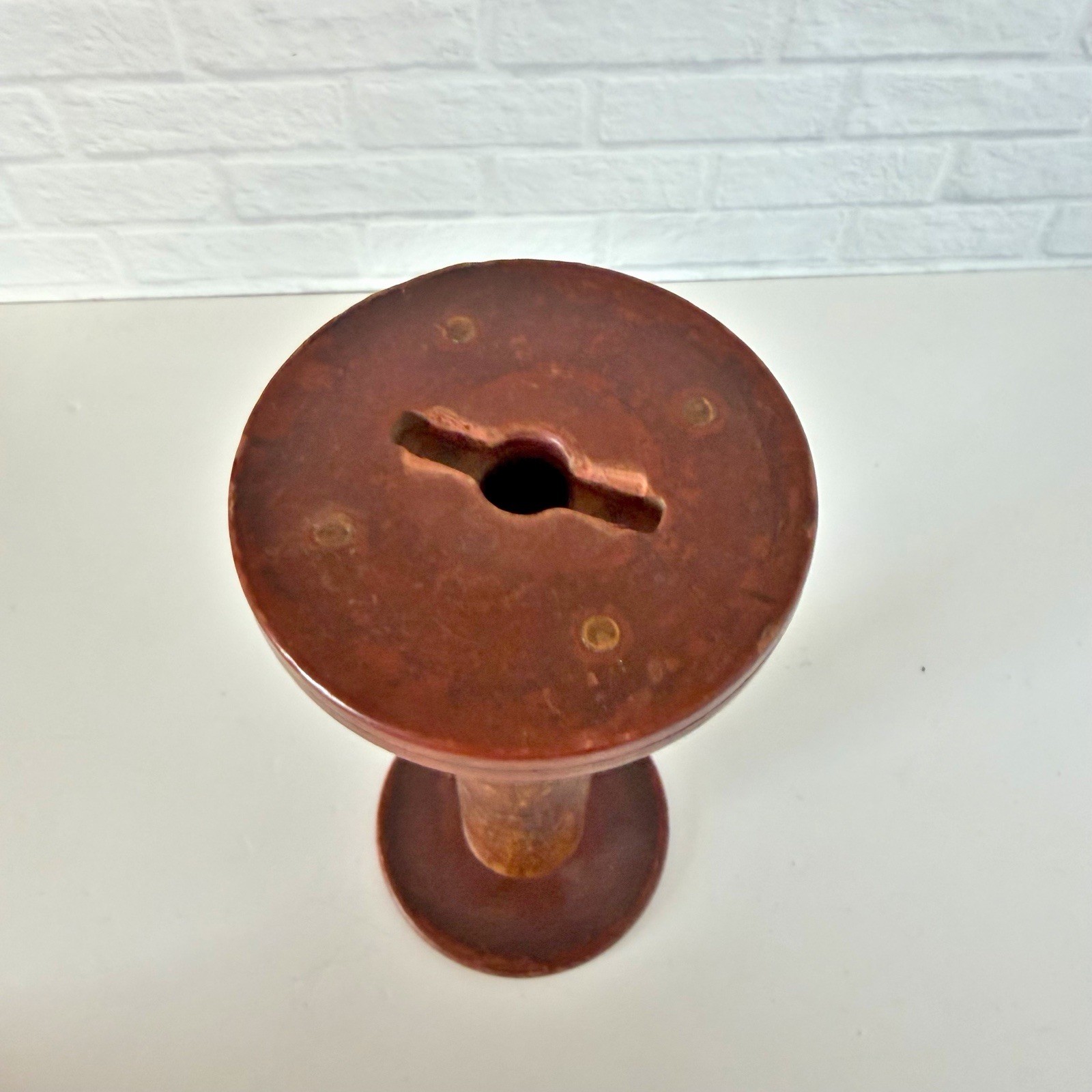 Vintage Wooden Industrial Spool 9 Inches Primitive Wood Large Textile Mill