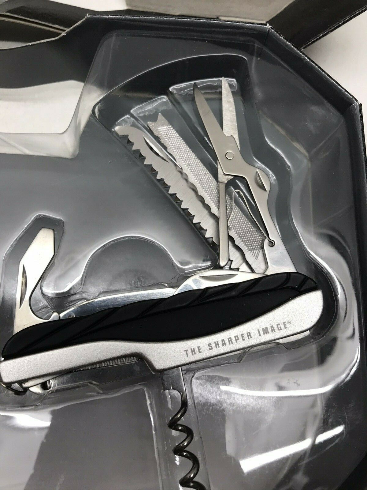 The Sharper Image SH6027SL 3 Pc. Multi Tool Kit Flashlight Carabiner Silver