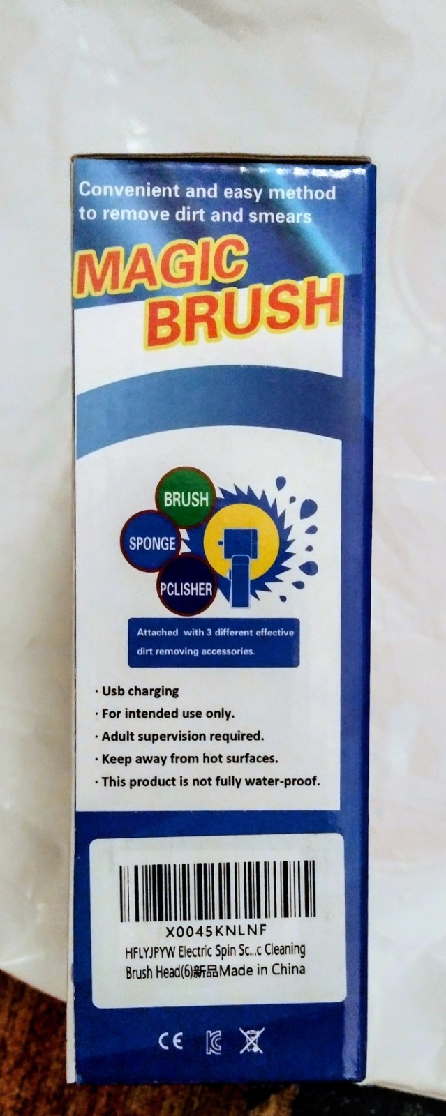 5 In 1 MAGIC CLEANER SCRUBBER 3 Brush Heads, USB CHARGING
