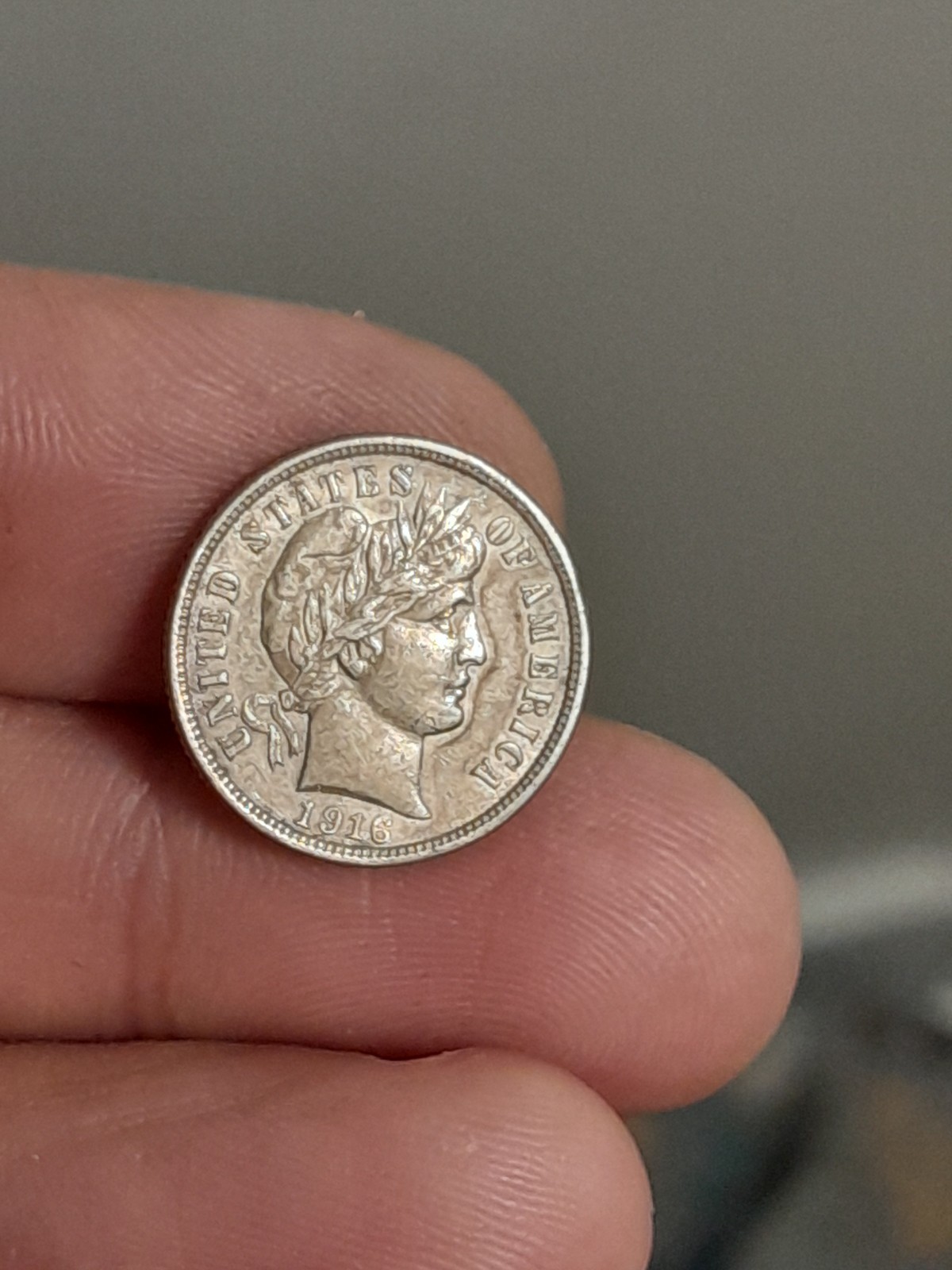 1916- P Barber Dime AU