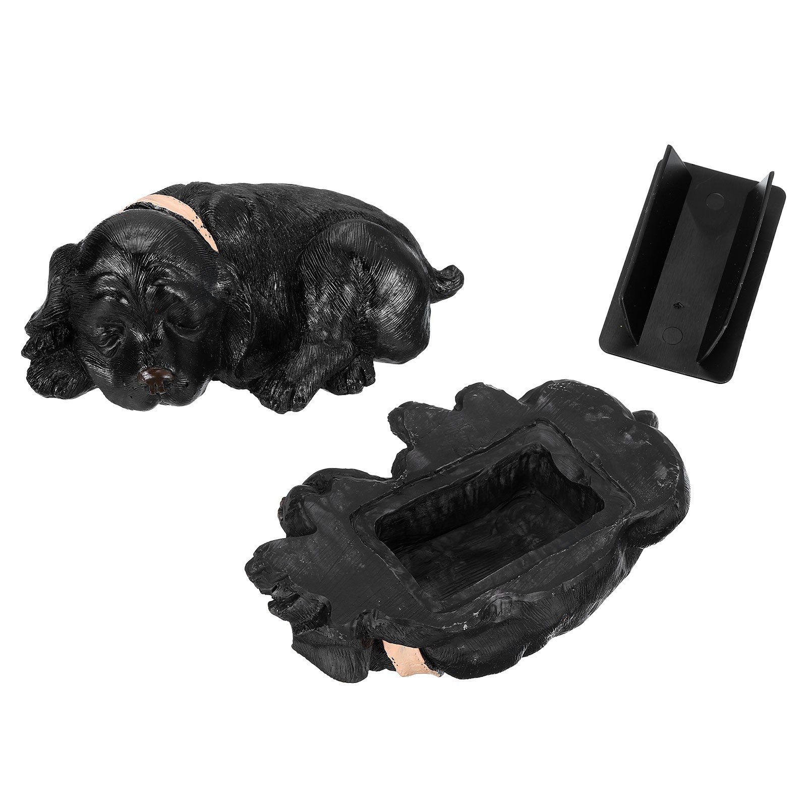 Hide A Key Outside, Faux Dog Outdoor Waterproof Key Hider, Black