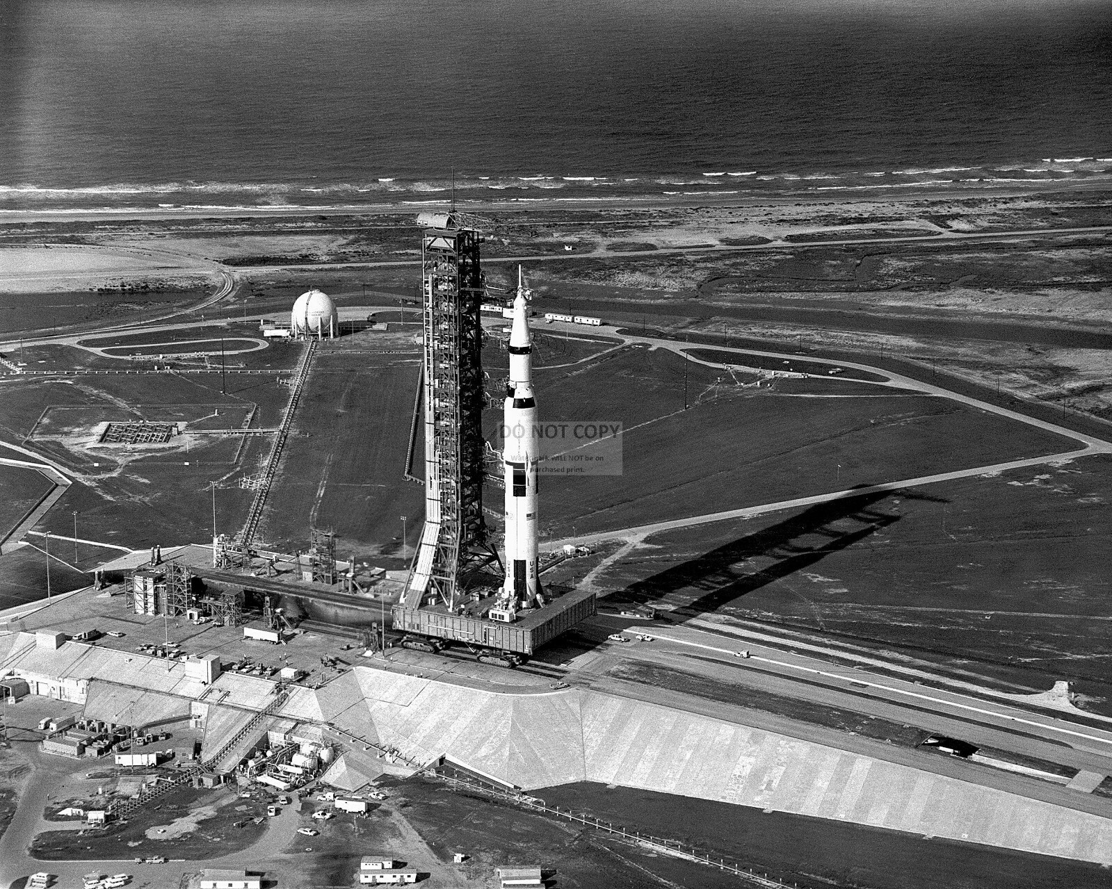APOLLO 11 SATURN V ROCKET ON TRANSPORTER - 8X10 NASA PHOTO (EP-302)