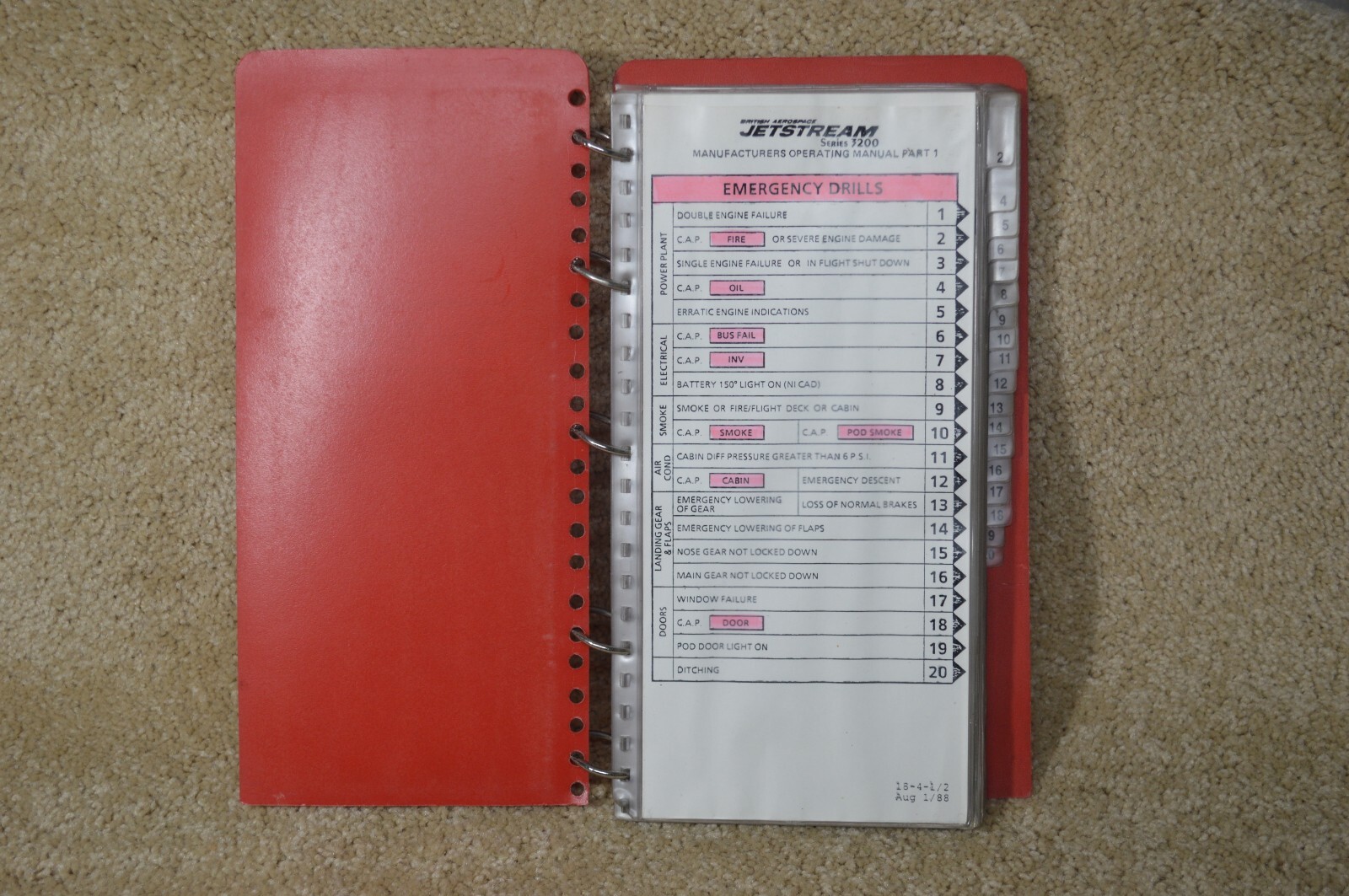 JETSTREAM 3200 MANUFACTURES OPERATING MANUAL PT 1 USED