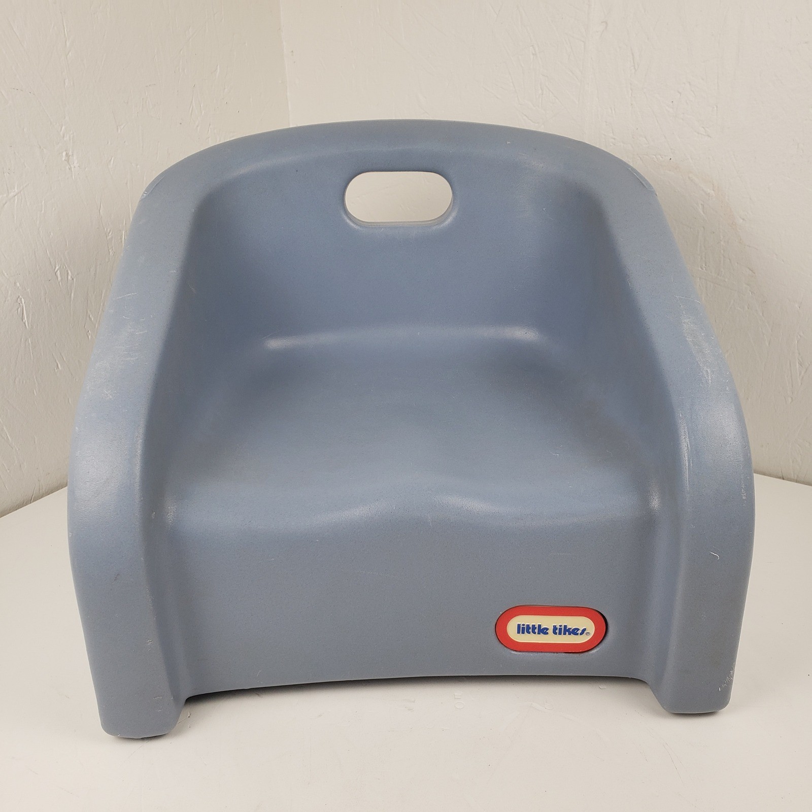 Little Tikes Booster Seat Chair Blue Molded Plastic Kids Armchair With Handle
