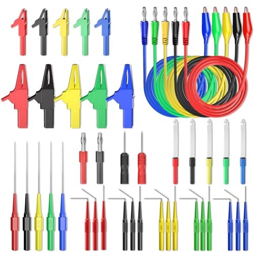 Back Probe Kit Banana Plug to Copper Alligator Clips Test Leads Kit with 44PCS