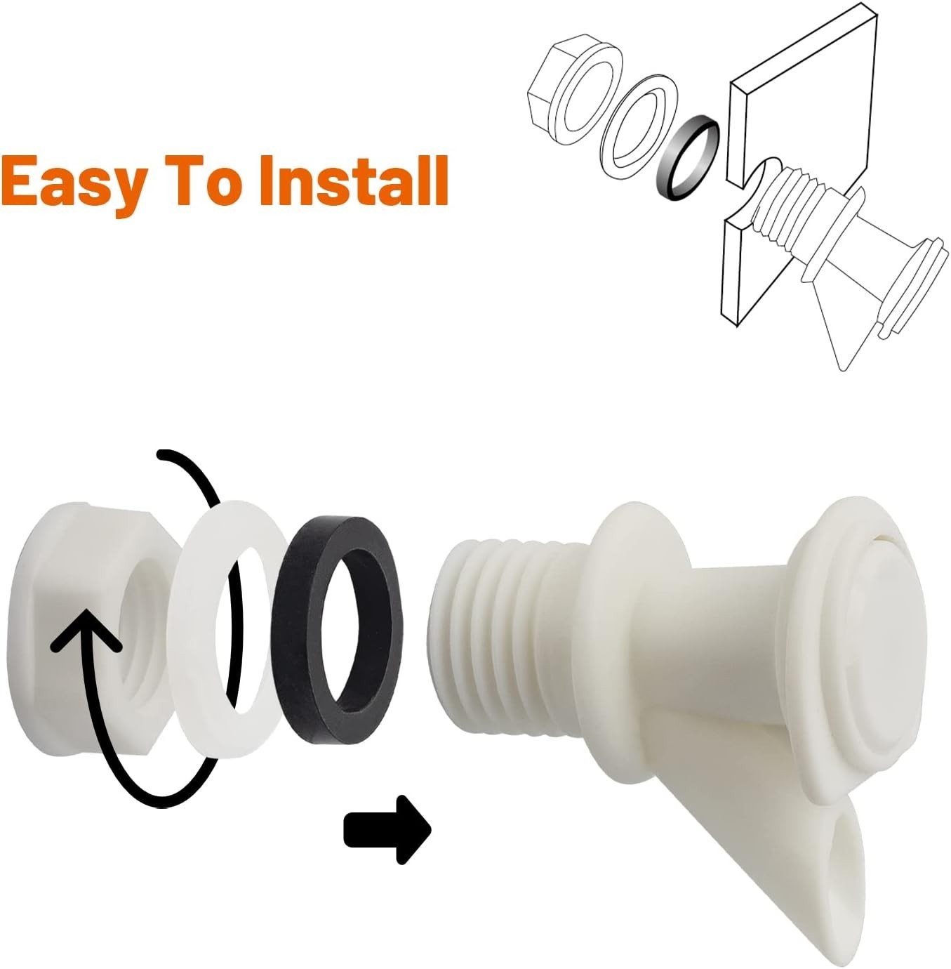 Durable Push-Button Cooler Spigot Set, Perfect for Igloo 2-10 Gallon Jugs