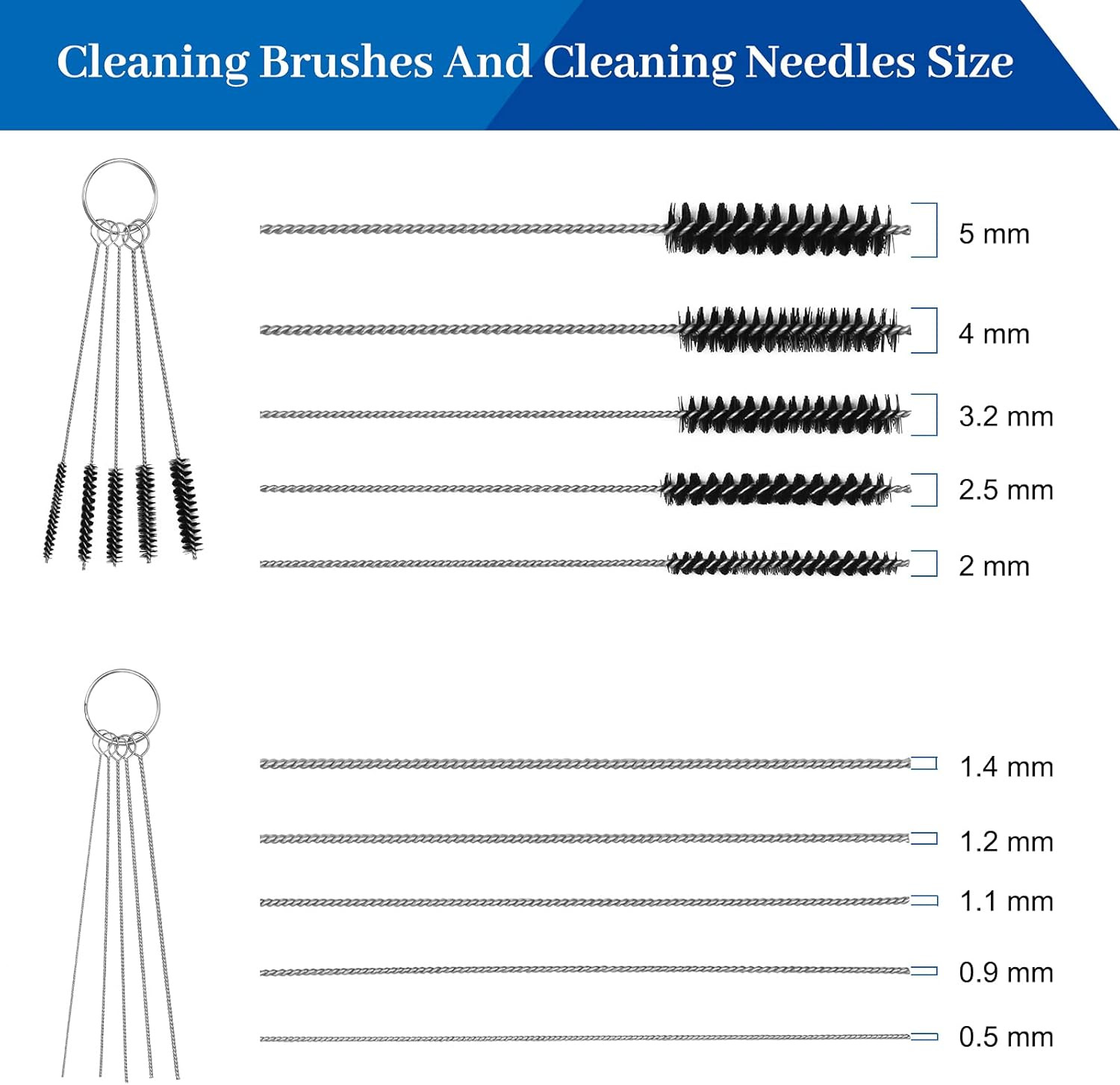 4 PCS Torch Tip Cleaner Set, 5 Cleaning Brushes and 1 Scraping Needle