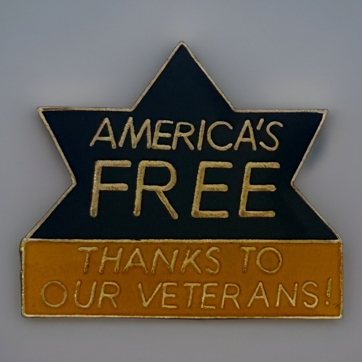 Vintage Patriotic Veterans Pin (P62-5) America’s Free Thanks To Our Veterans