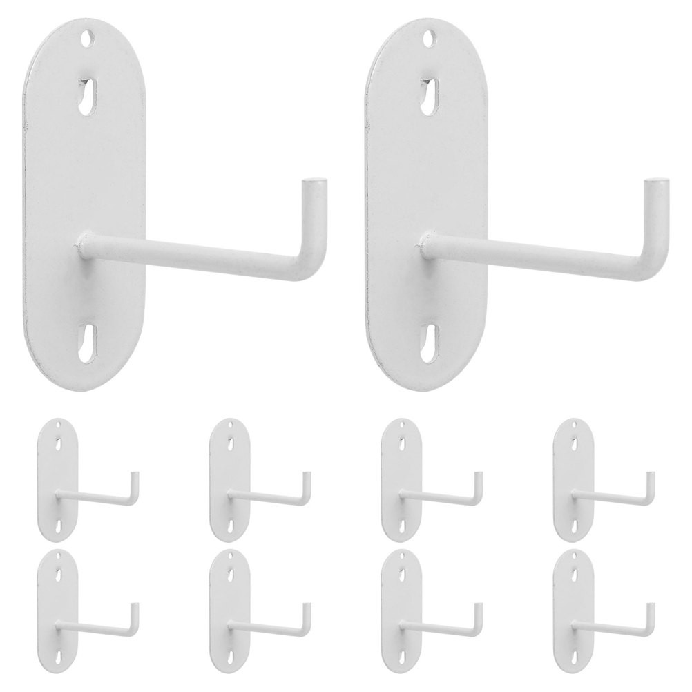 10Pcs White Metal Pegboard Hooks Heavy Duty Tool Hangers for Garage Kitchen