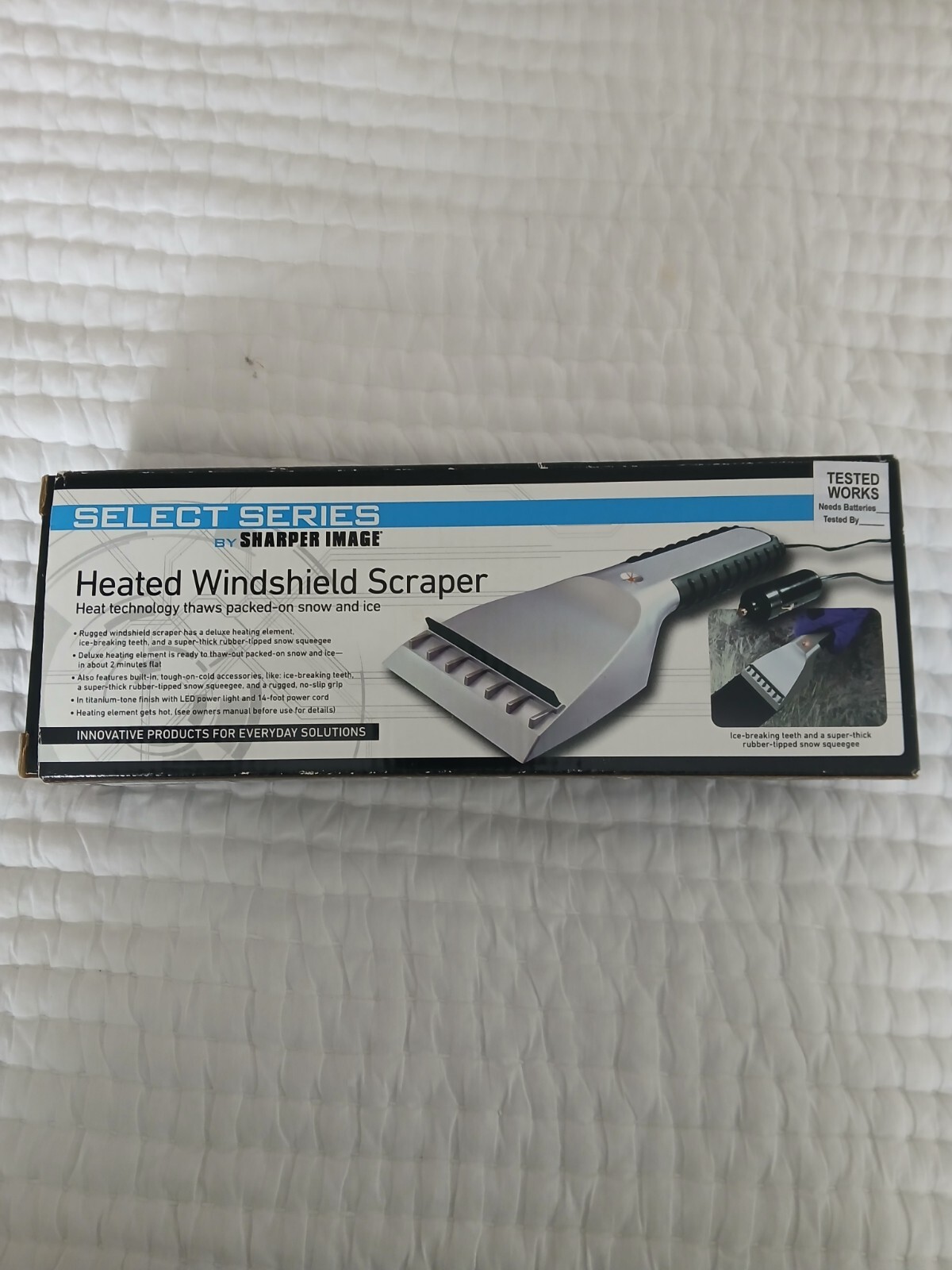 12V Auto Car Heated  Windshield Ice Scraper By SHARPER IMAGE