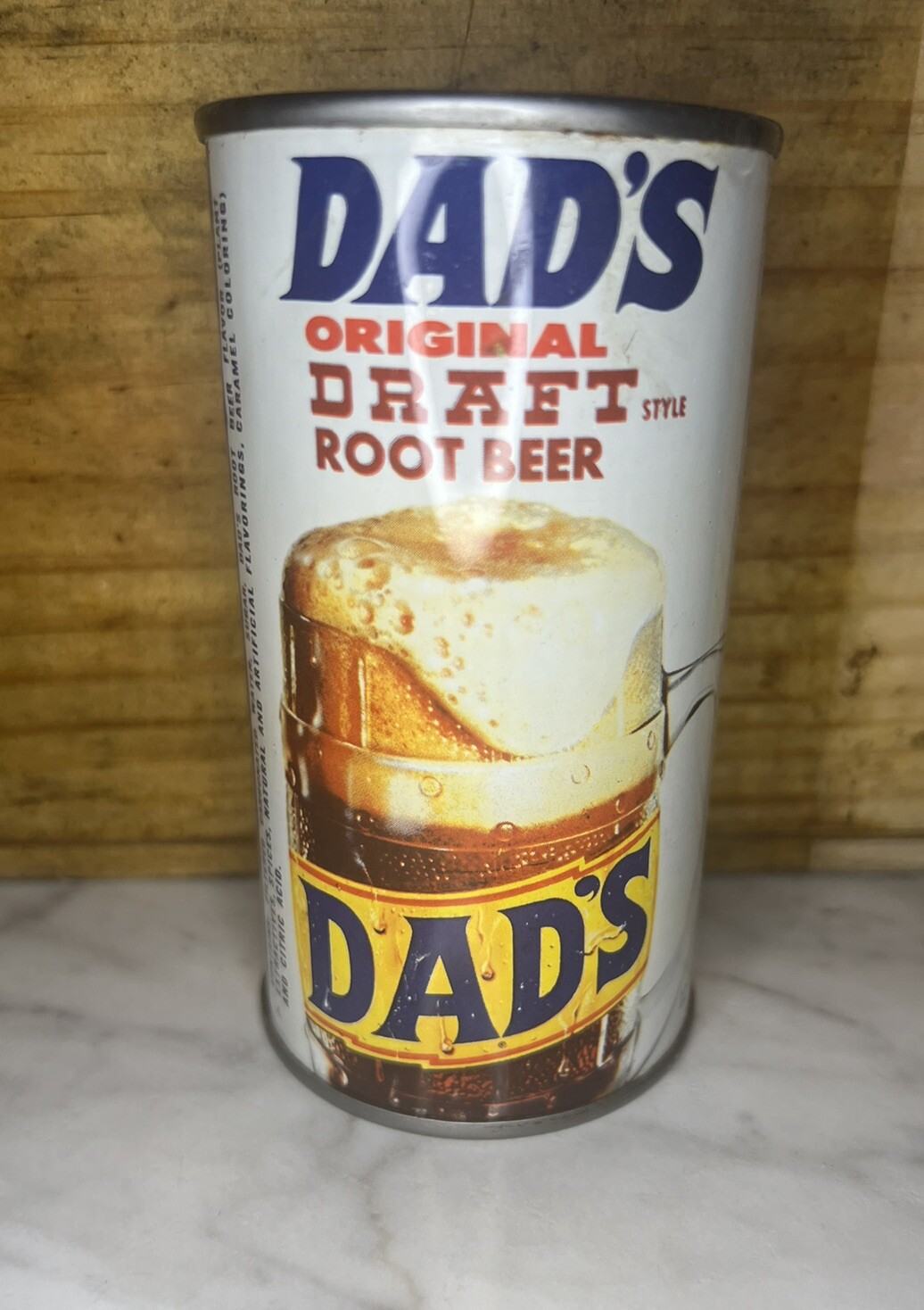 DAD'S ORIGINAL DRAFT ROOT BEER CHICAGO/ COCA COLA MADISON WI STEEL PULLTAB CAN
