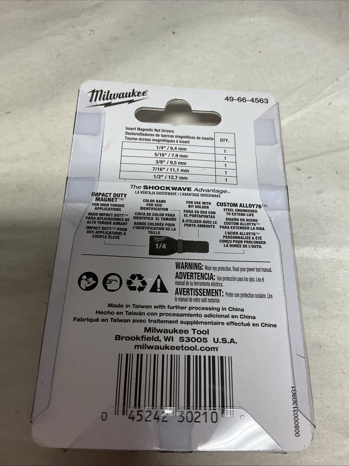 Milwaukee Tool SHOCKWAVE Insert Magnetic Nut Driver Set 5 Piece