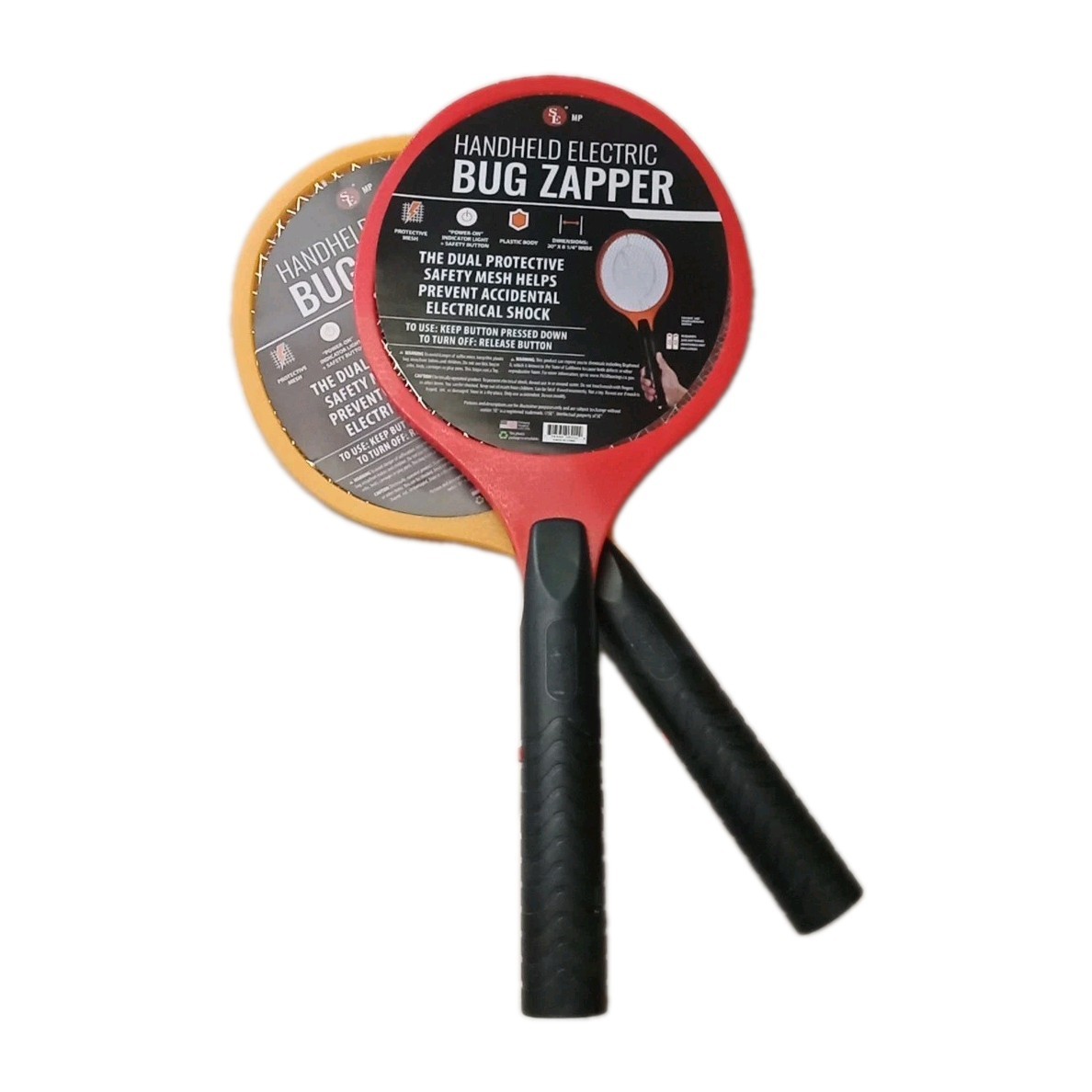 2x Electric Bug Zapper Handheld Fly Swatter Mosquito Killer Insect Racket Two Pc