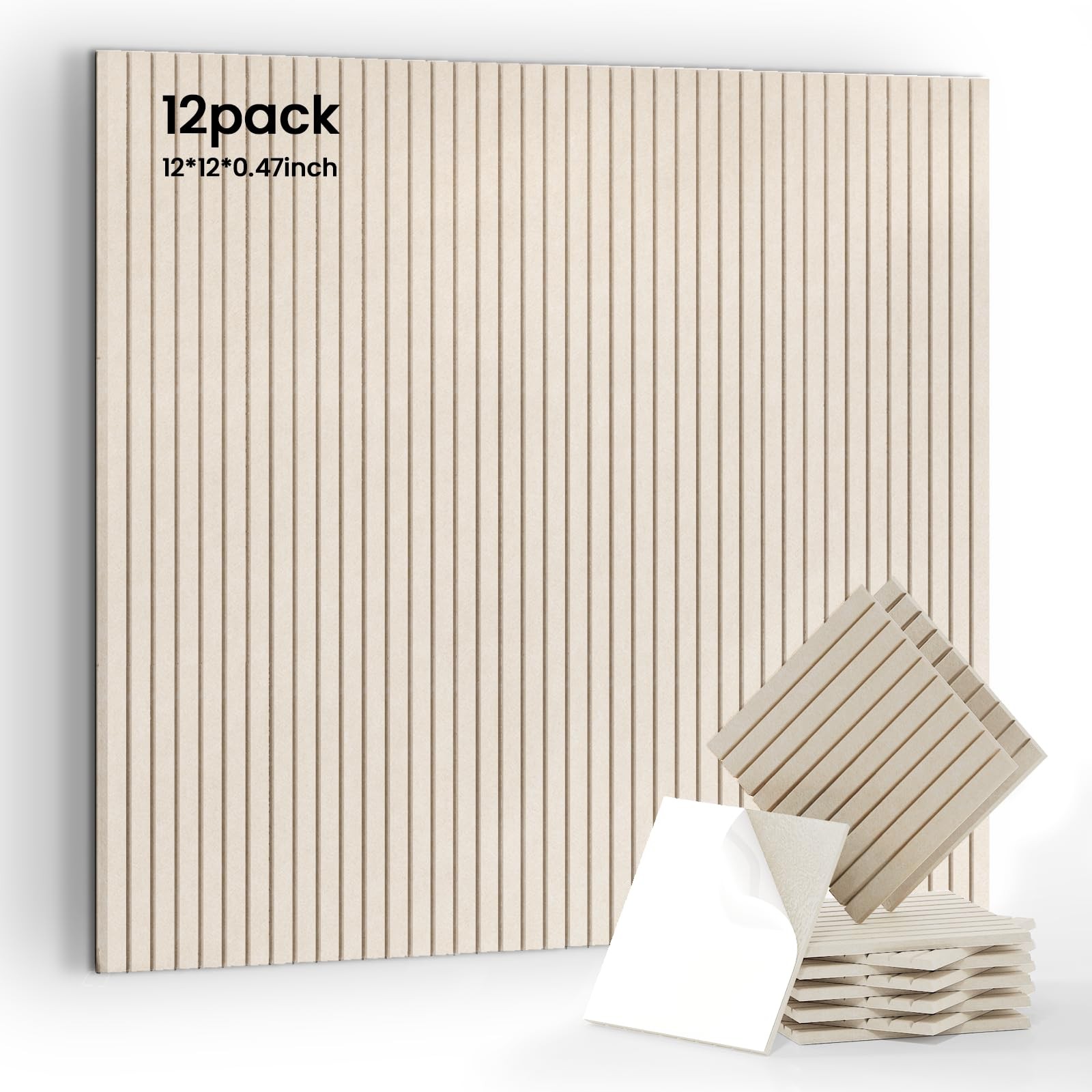 12 Pack Acoustic Panels,Thicker 0.47inch Self-Adhesive Soundproof Wall Panels...