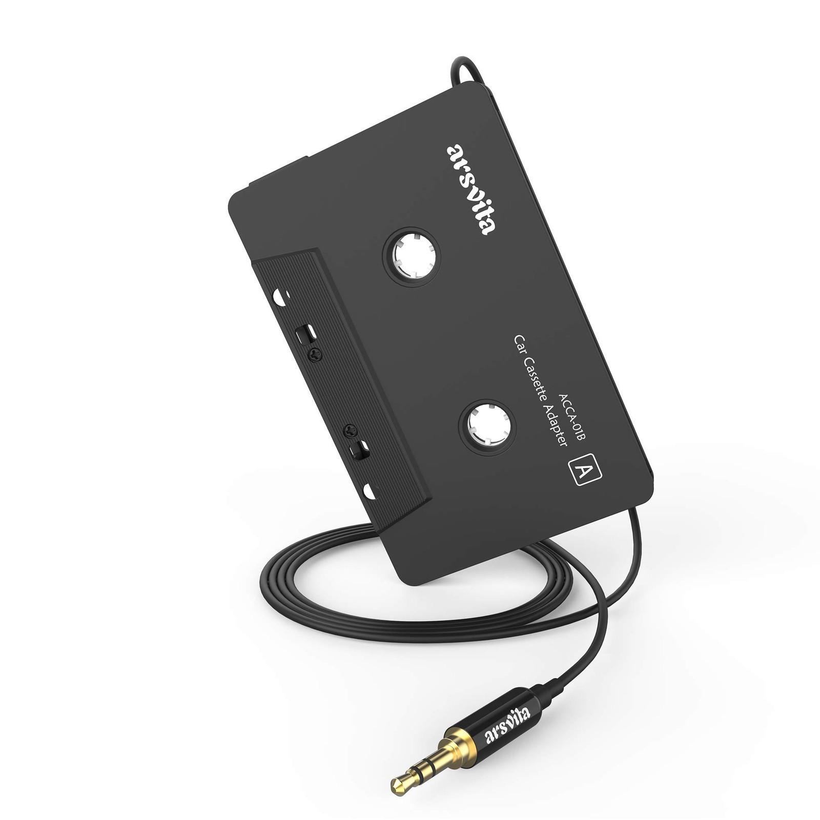 arsvita Car Audio Cassette to Aux Adapter, 3.5 MM Auxillary Cable Tape Black