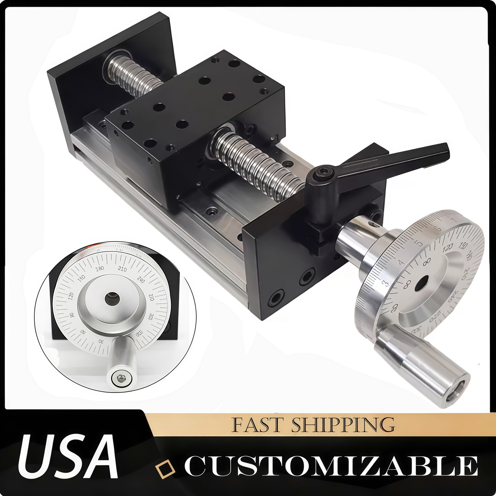Manual 22-132lbs Ballscrew Linear Motion Stage Double Guides 12''CNC Slide Table
