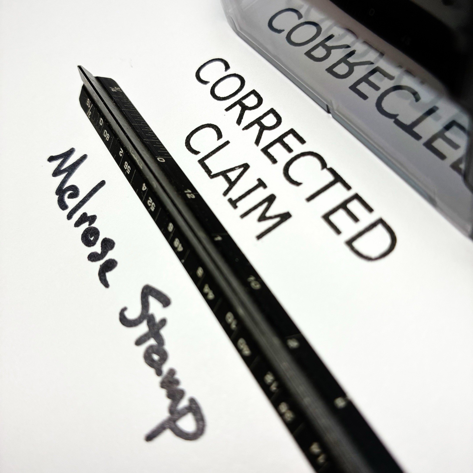 Corrected Claim Rubber Stamp Black Ink Self Inking Ideal 4913