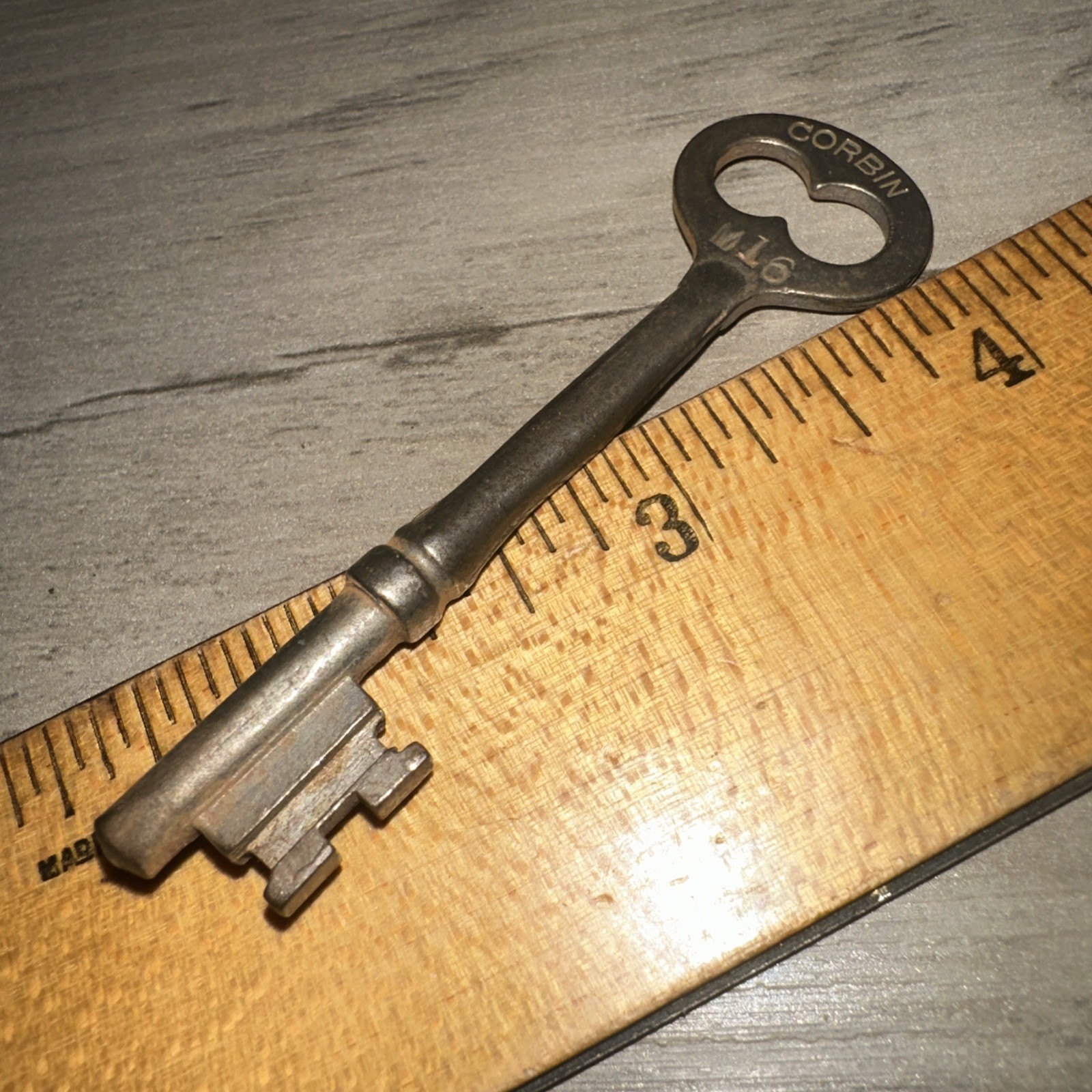 Antique Corbin Skeleton Key #M16 Solid Barrel Key